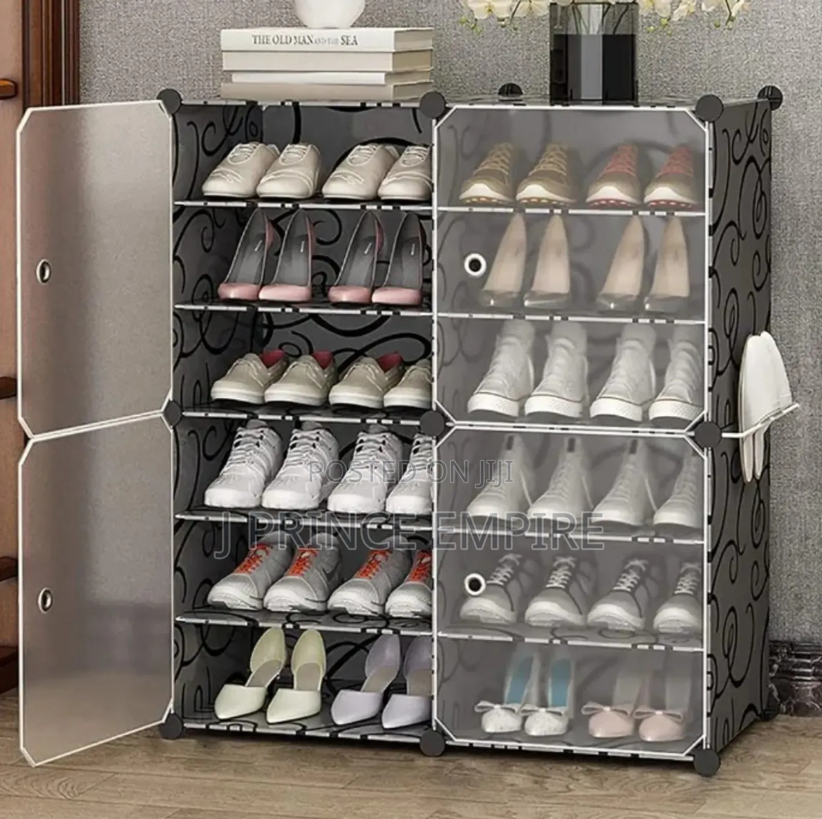 Shoe Rack Organizer With Door, 30 Pairs Shoe Storage Cabinet