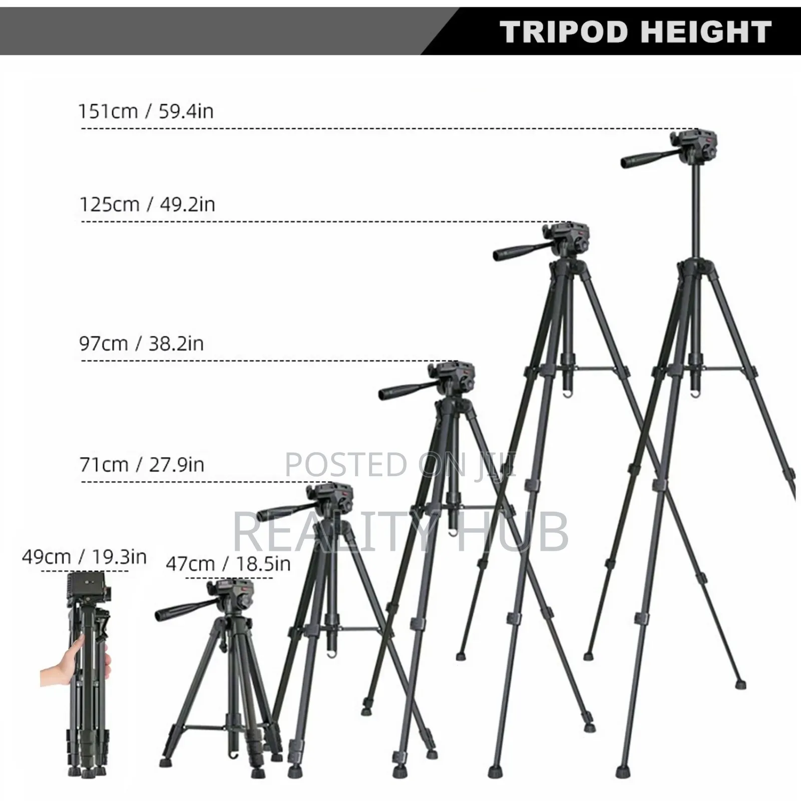 WT-3560 Aluminum Lightweight Tripod Stand For Camera, Phone