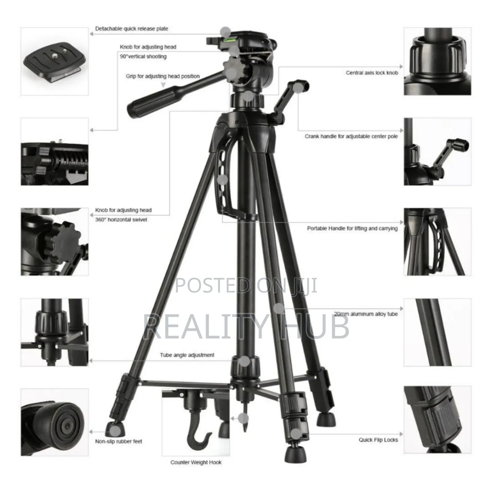 WT-3560 Aluminum Lightweight Tripod Stand For Camera, Phone