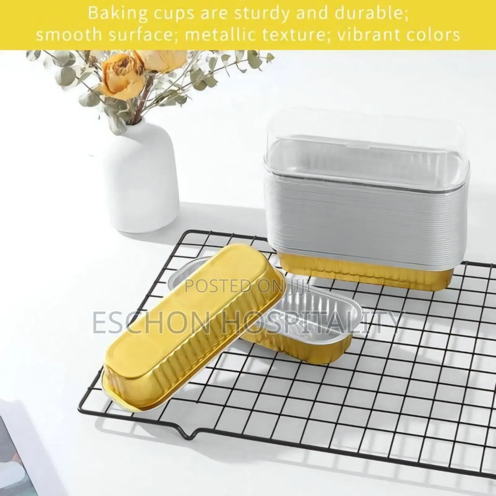 Aluminum Foil Baking Loaf Pans With Lids Gold (100 Pcs)