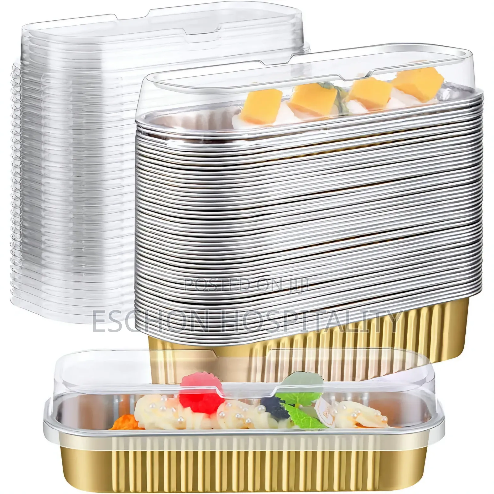 Aluminum Foil Baking Loaf Pans With Lids Gold (100 Pcs)