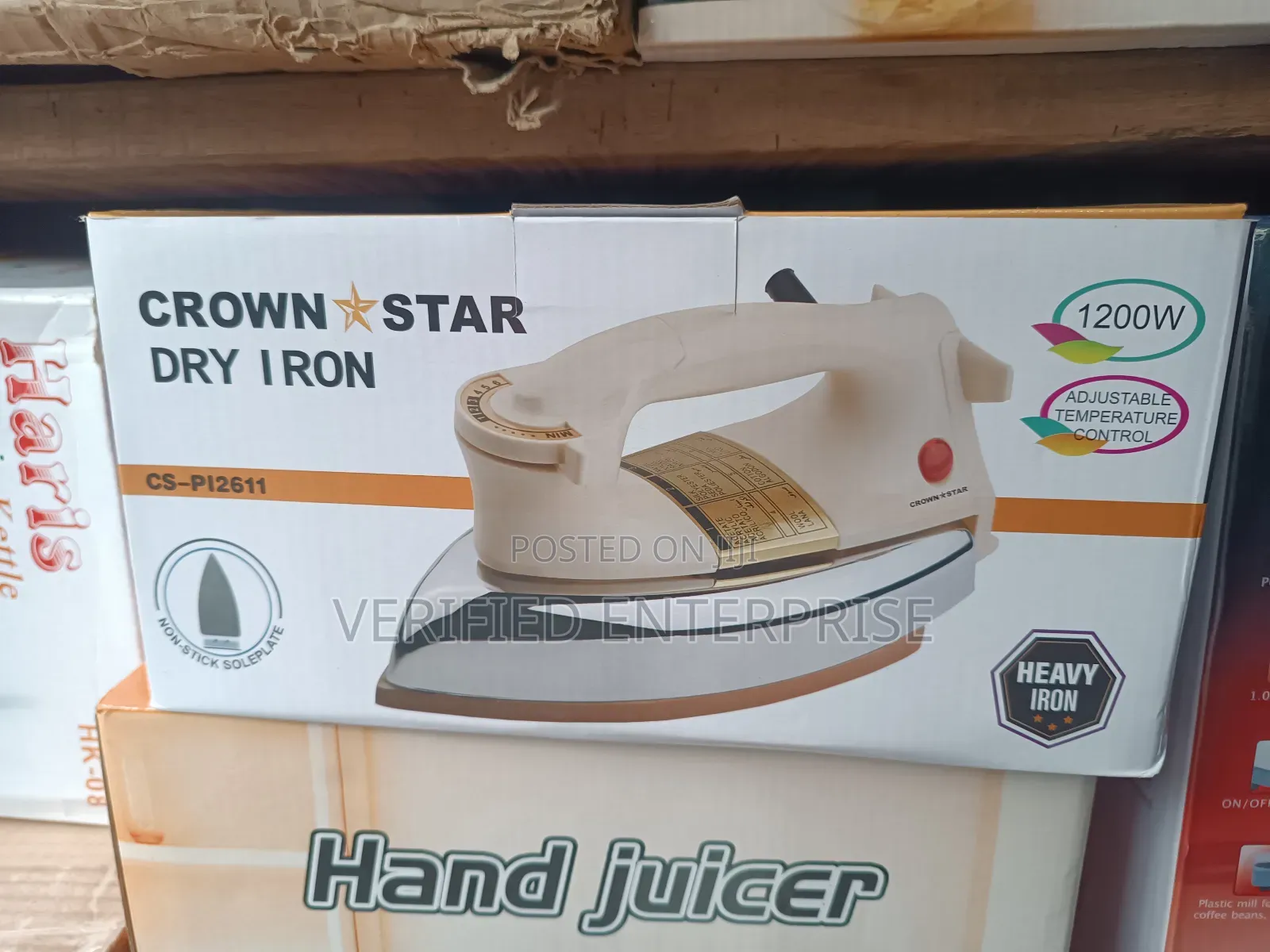 Crown Star Heavy Dry Iron - 1200 Watts
