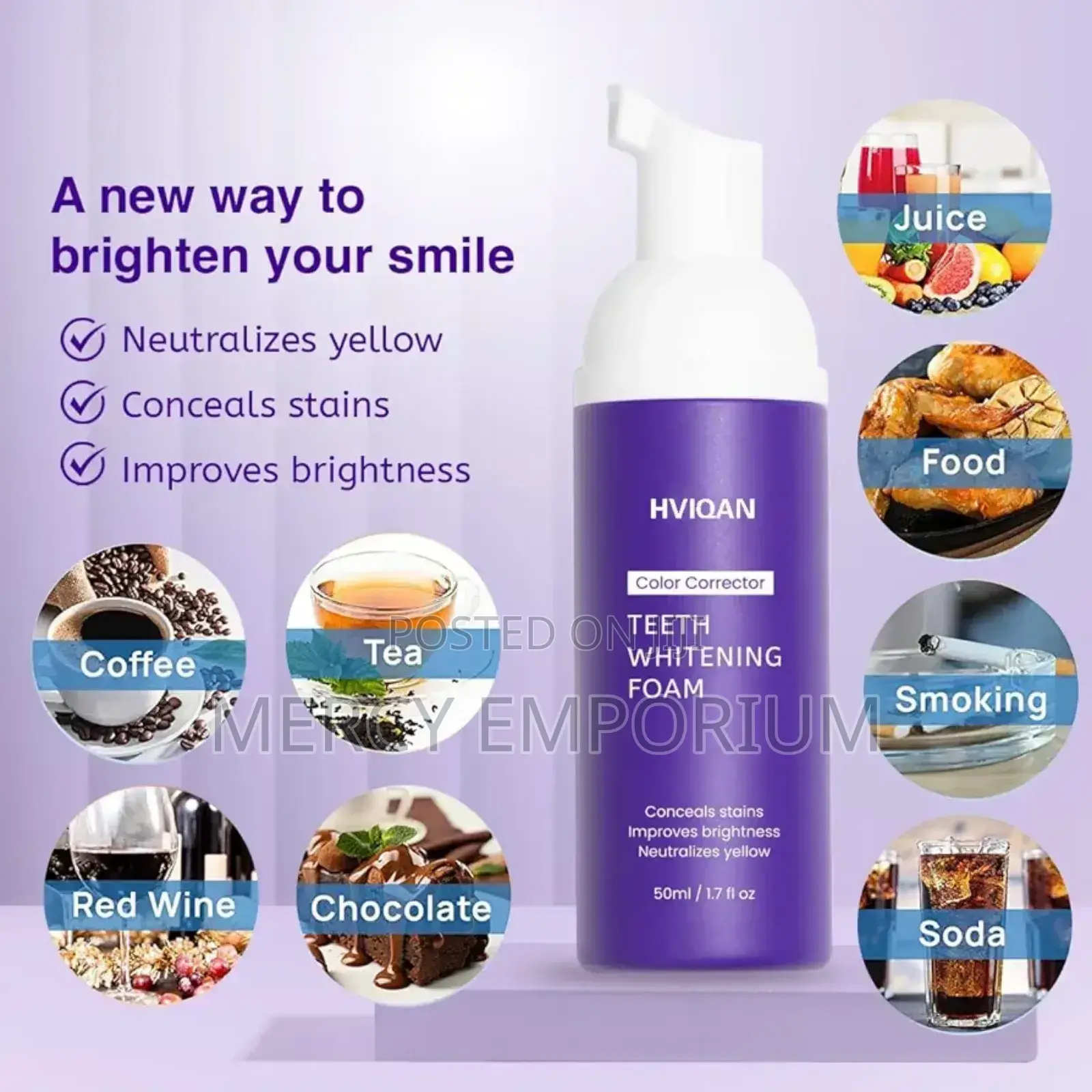 Teeth Whitening V34 Purple Toothpaste.Color Corrector