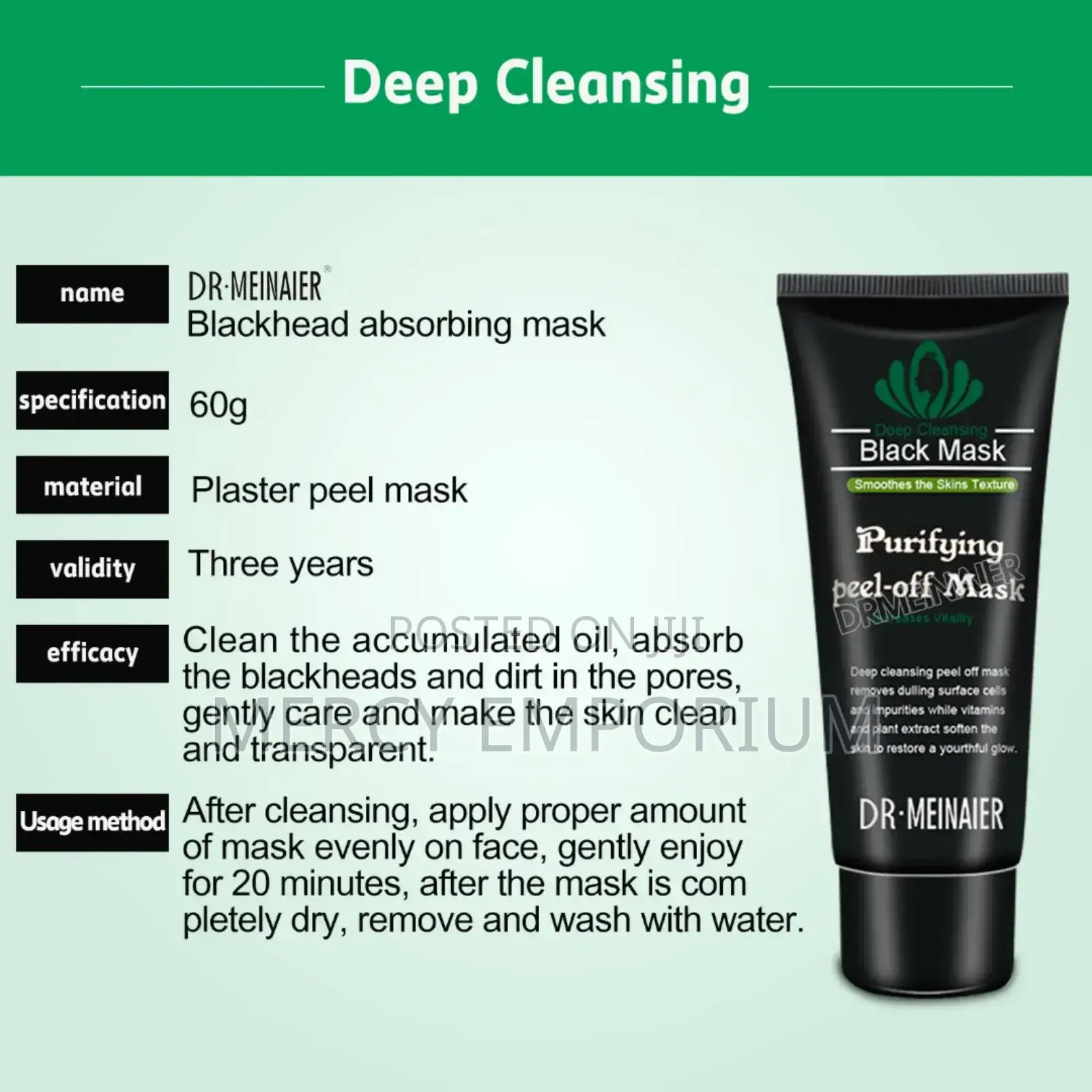 Face Peel Off Mask. Black Deep Cleaning Mask