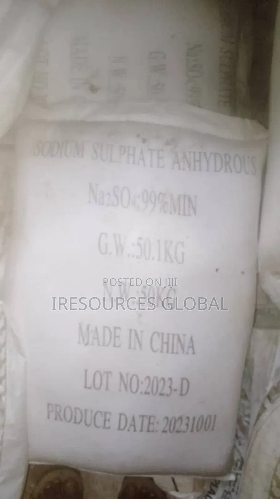 Sodium Sulphate Anhydrous 99% Min 50kg Bag