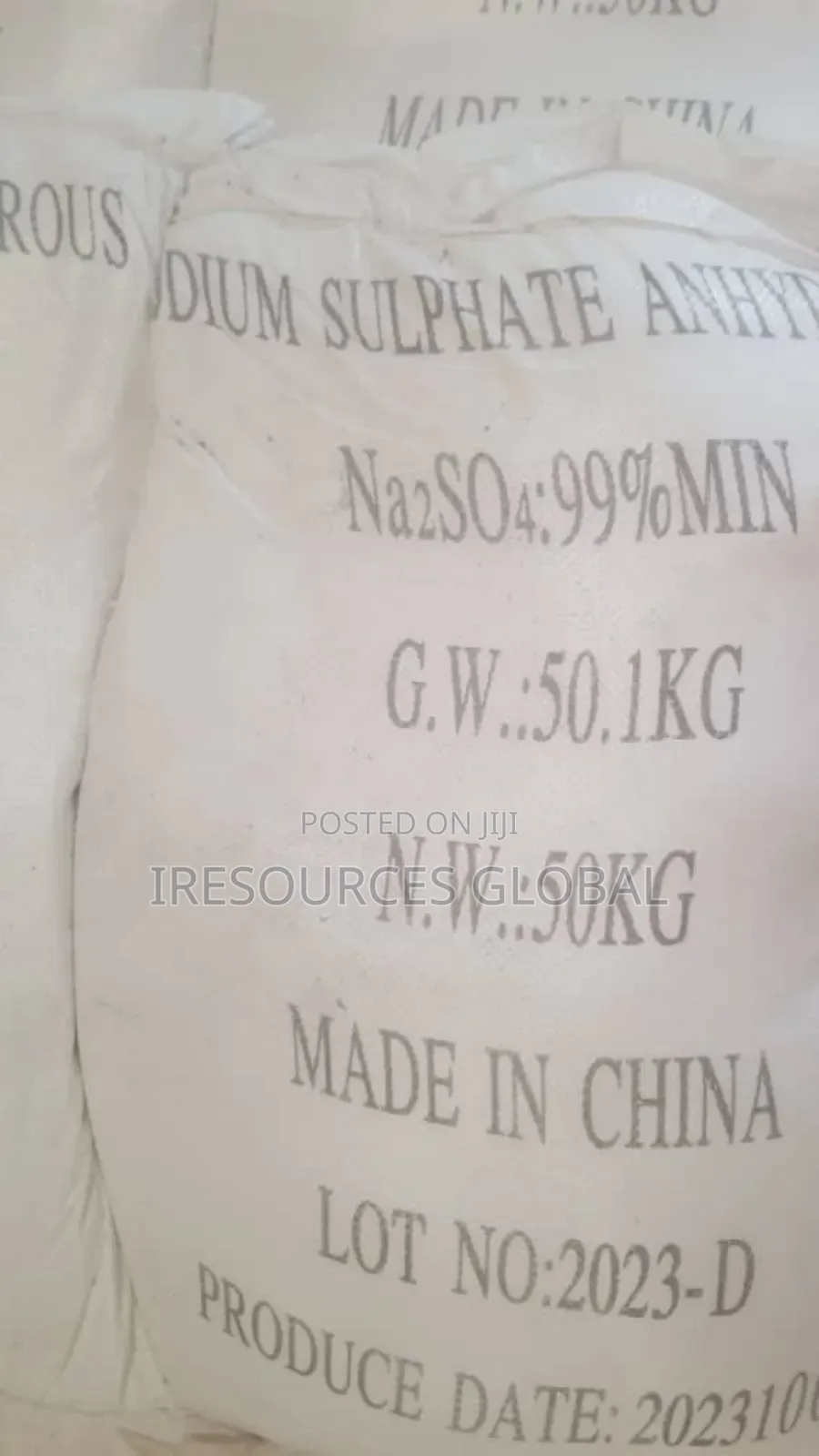 Sodium Sulphate Anhydrous 99% Min 50kg Bag