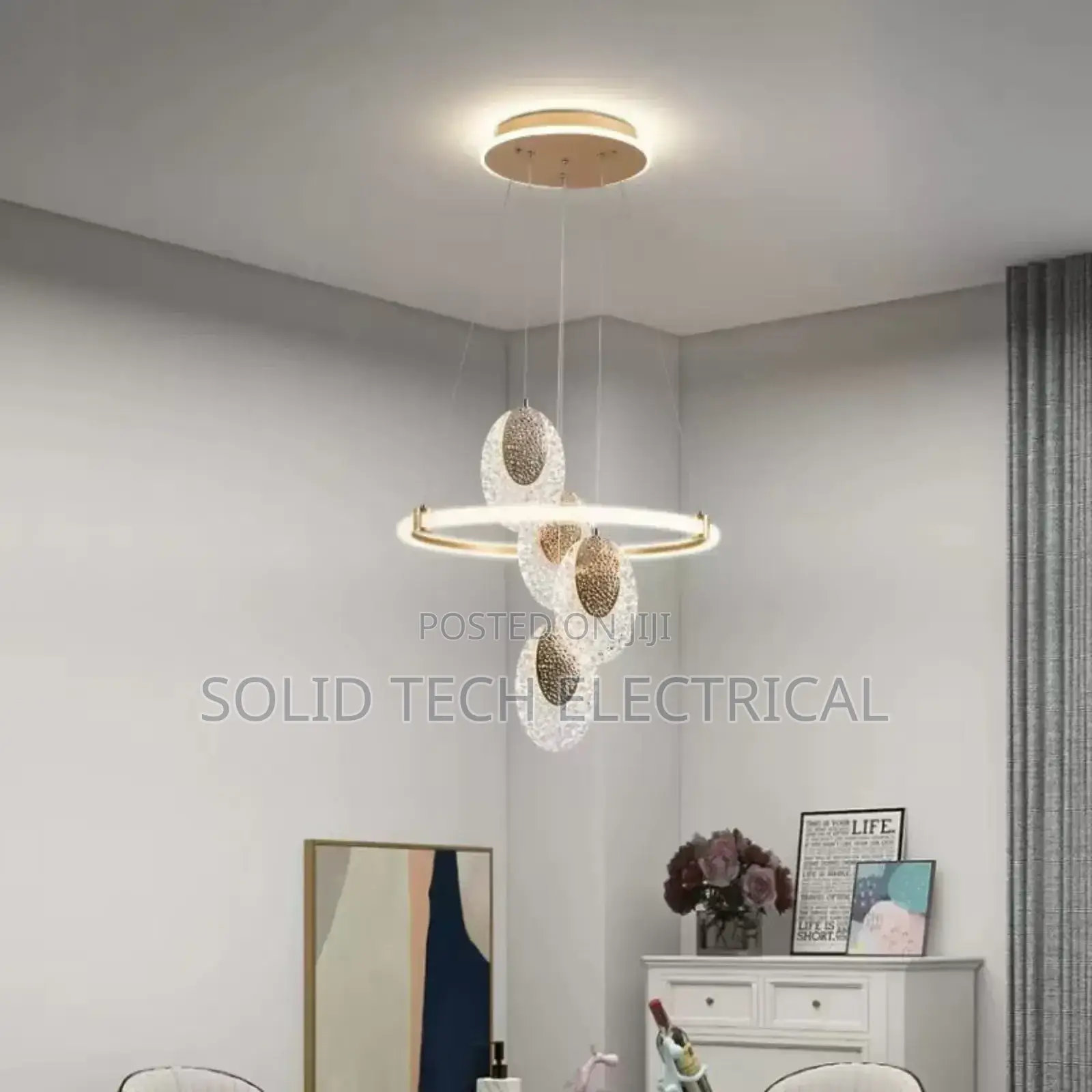 Led Droplight Chandelier Warmwhite Blue and Violet
