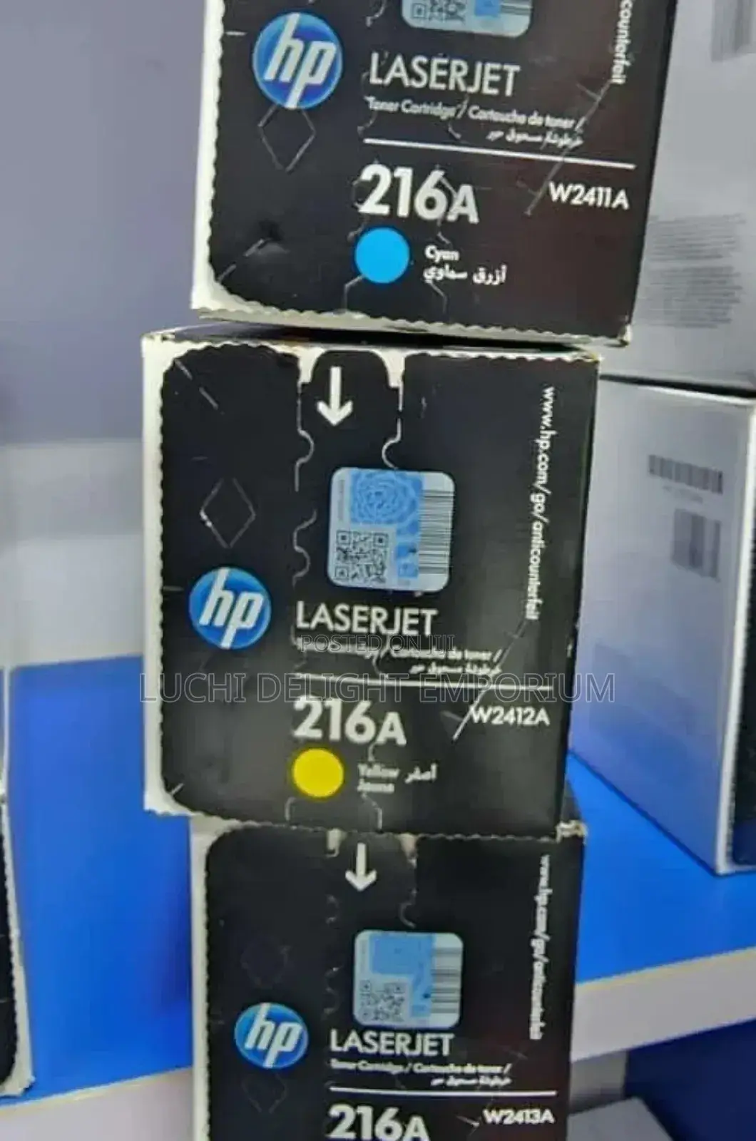 Original Hp 216a Toner Cartridge - Cyan, Yellow and Magenta
