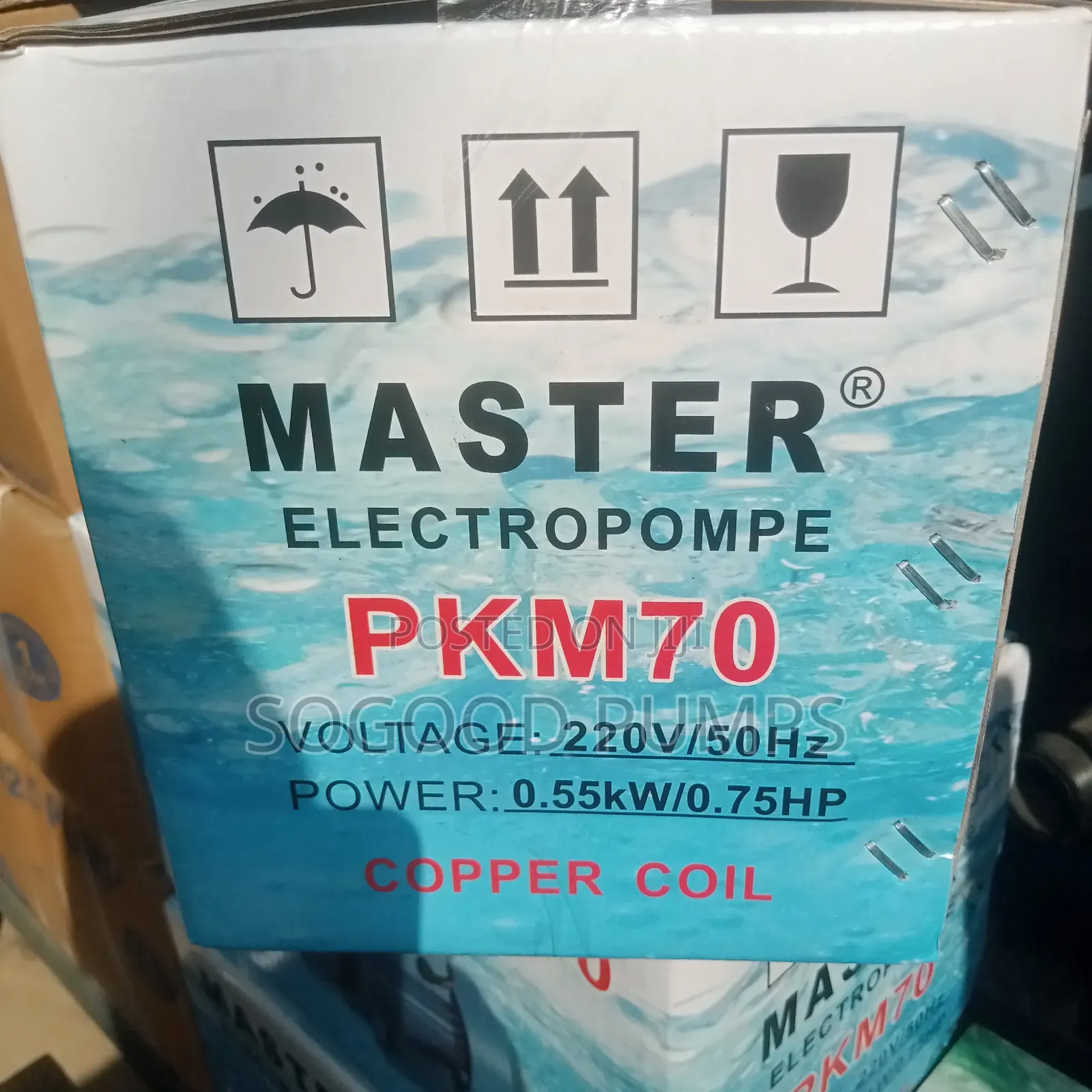 Master Submersible Pump Type 0.55kw/0.75hp 220v 50z