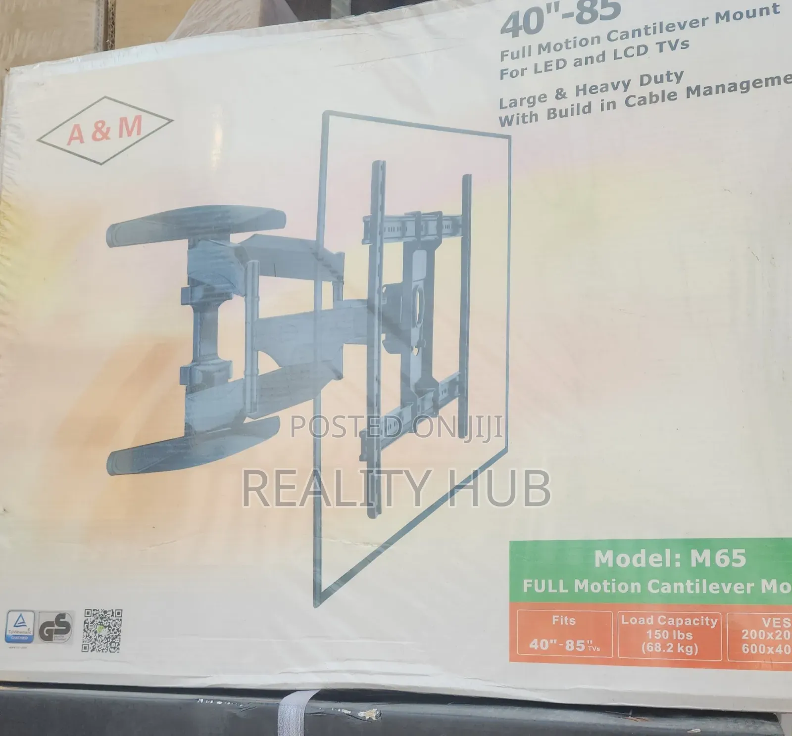 Full Motion Cantilever Wall Mount For 40"-85" 100lbs TV