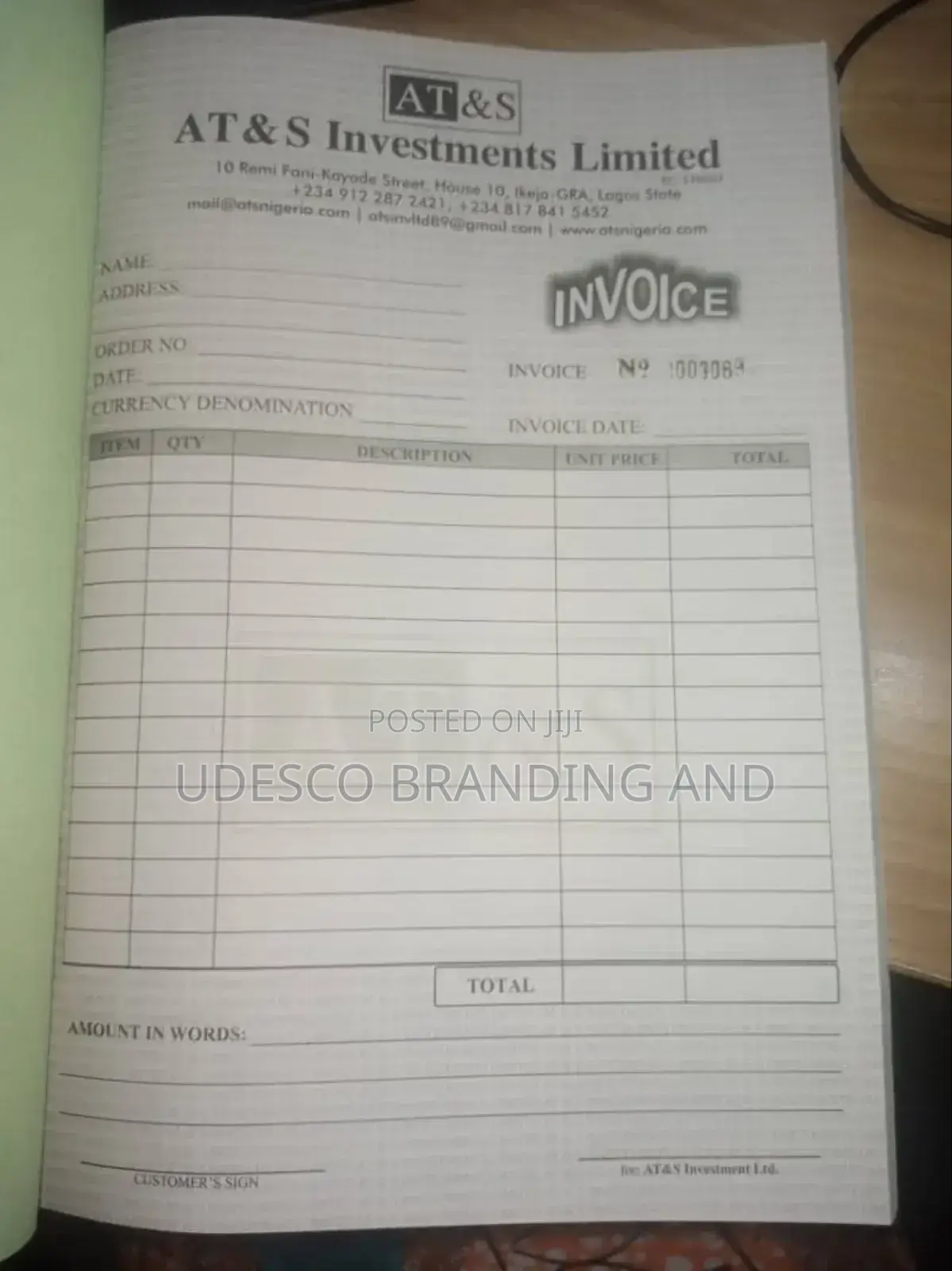 Invoice Booklet