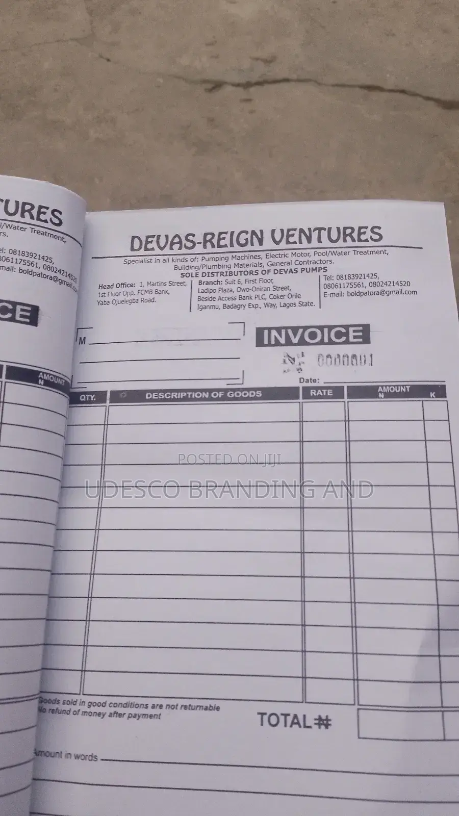 Invoice Booklet