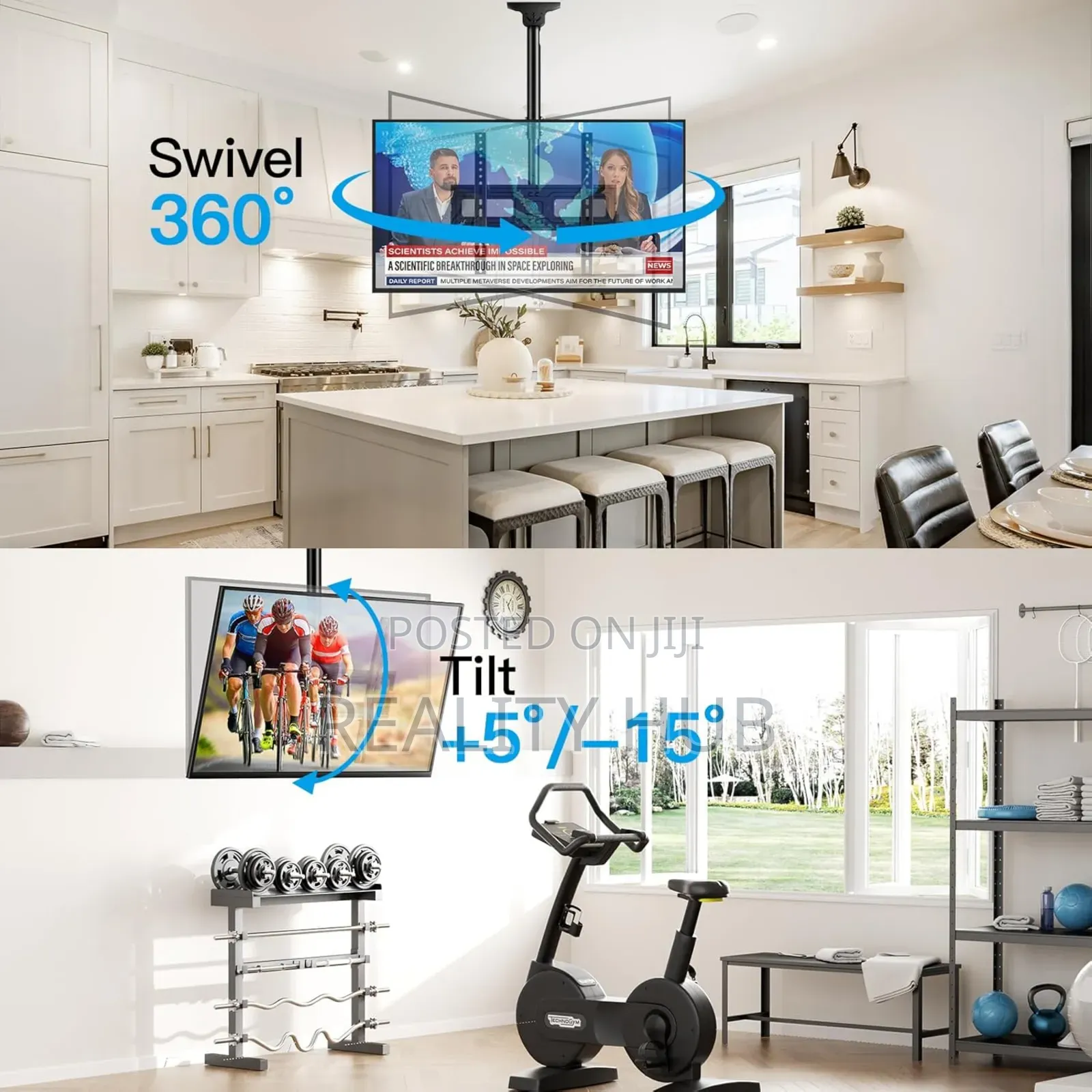 TV Ceiling Mount Full-Motion Universal Hanging Mount 32"-55"