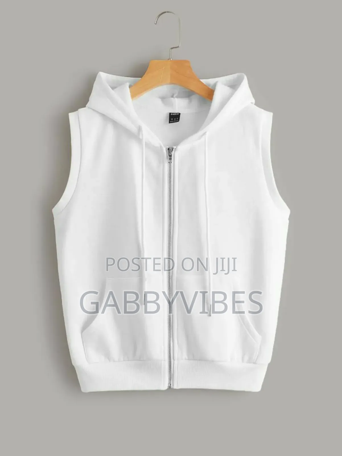 Sheins Ezwears Zip Up Armless Hoodie