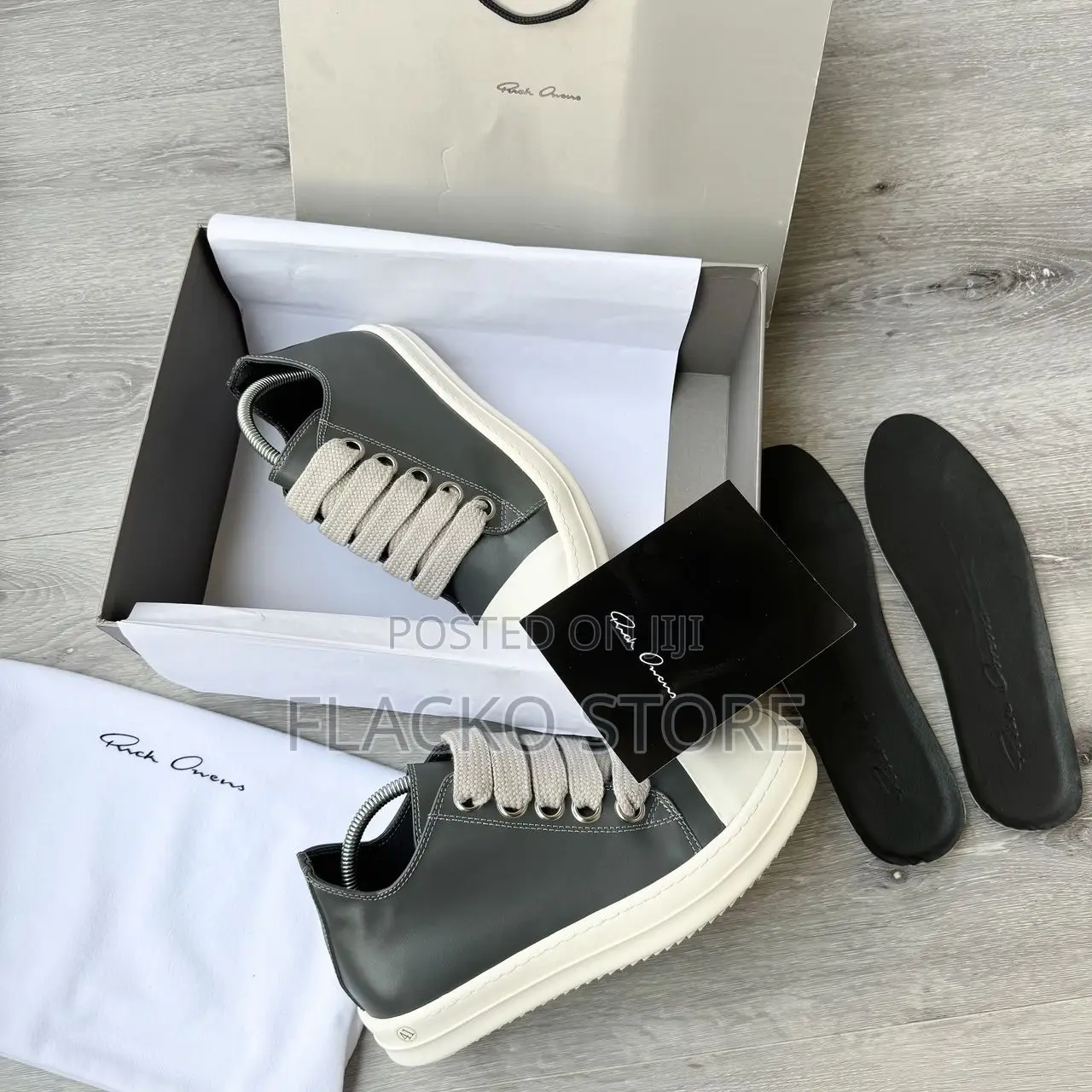 Original Rick Owens Leather DRKSHDW Jumbo Lace Sneakers