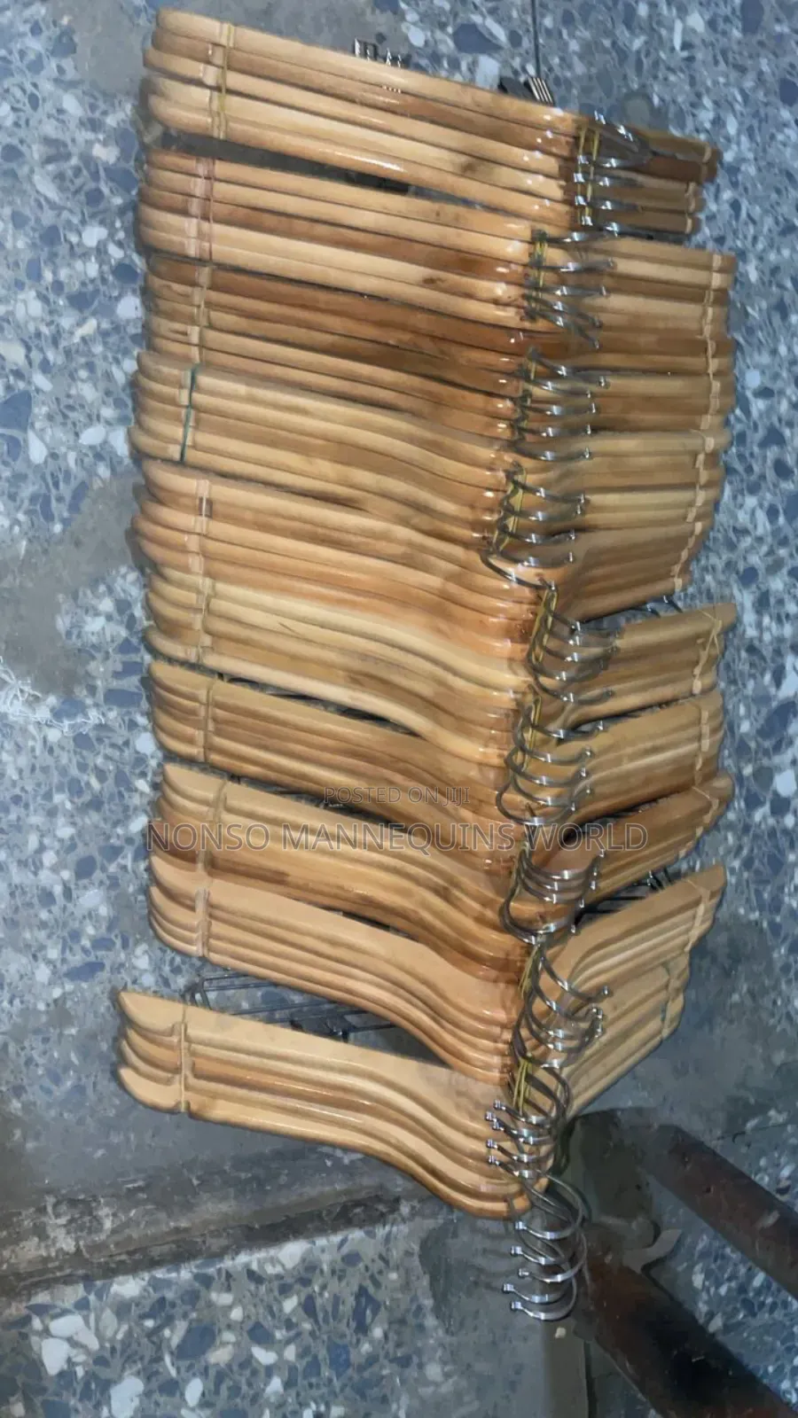 Packs Of Wooden Hangers With Clips For Trousers N Shorts