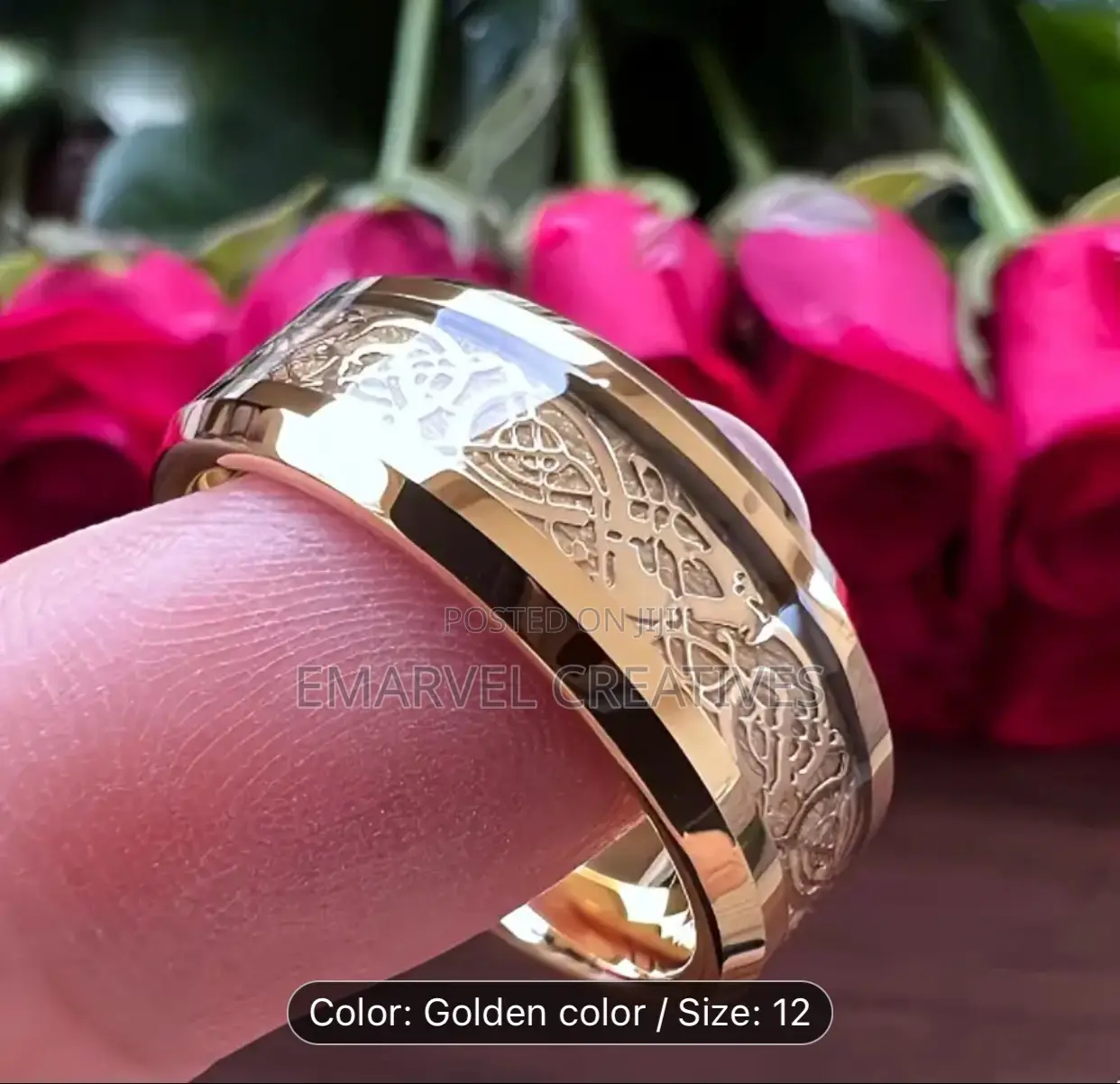 Classic 8mm Stainless Steel Celtic Dragon Ring for Men,