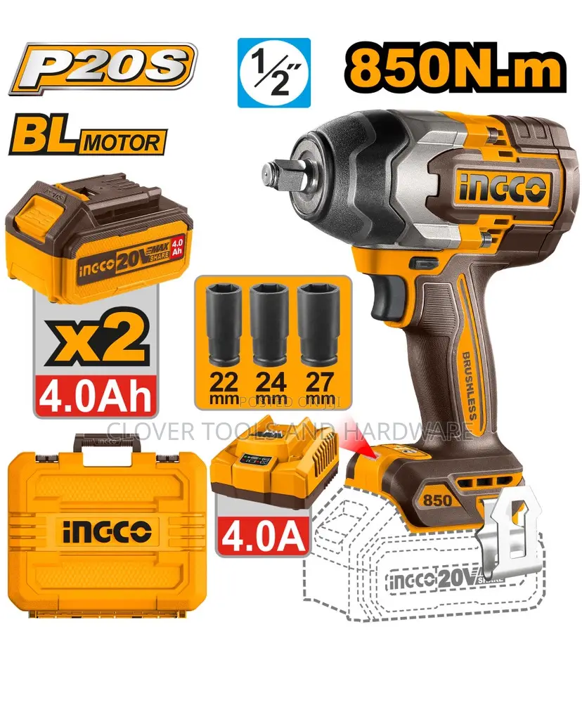 Ingco CIWLI2085 Li-Ion Impact Wrench 20V