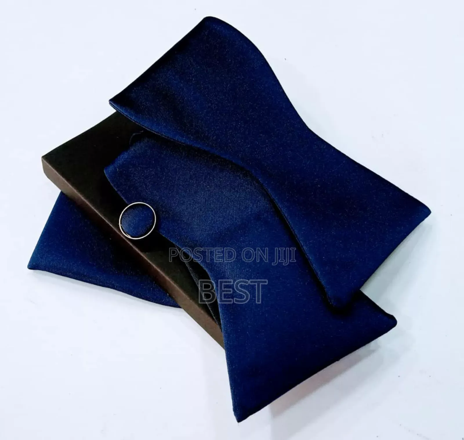 Men Classic Self Not Bow Ties With Cufflinks Pocket Squa