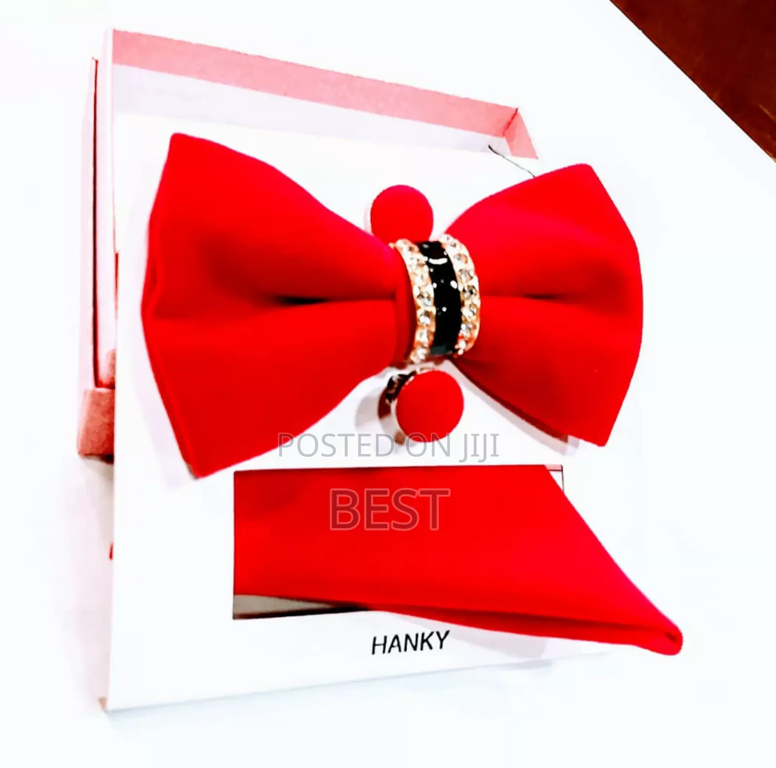 Wedding Classic Bow Ties Set With Pocket Square Cufflinks