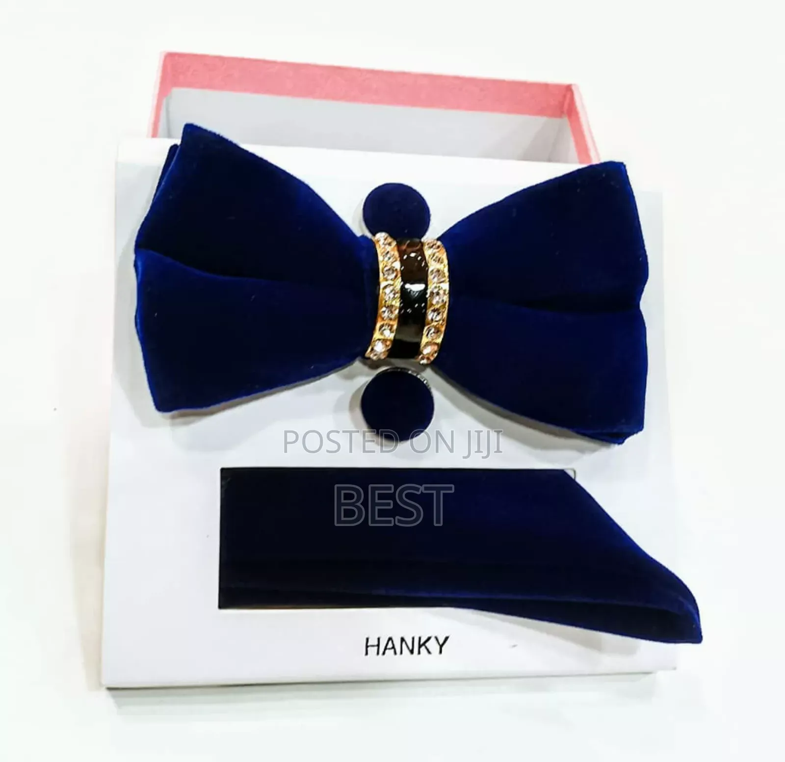 Wedding Classic Bow Ties Set With Pocket Square Cufflinks