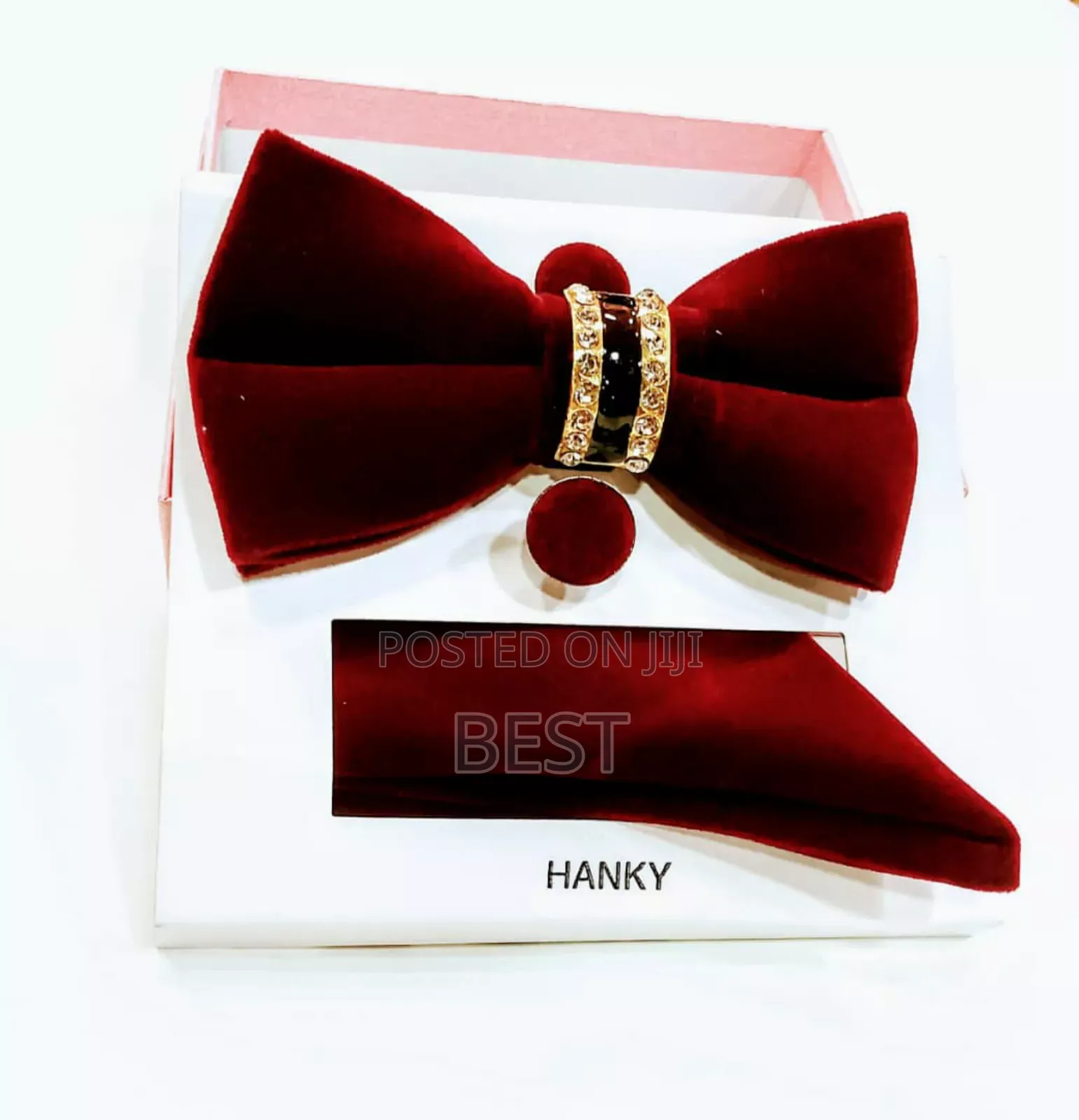 Wedding Classic Bow Ties Set With Pocket Square Cufflinks