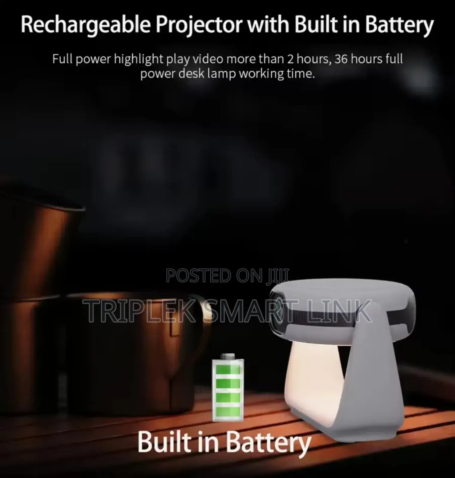 Rechargeable Smart Android 11 Projector 5g Wifi, Lamp