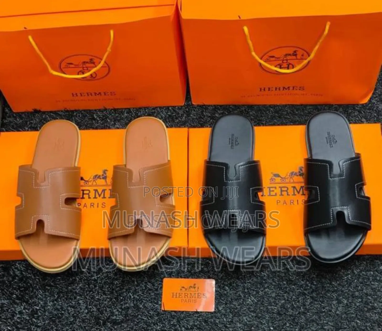 Hermes Leather Calfskin Slippers