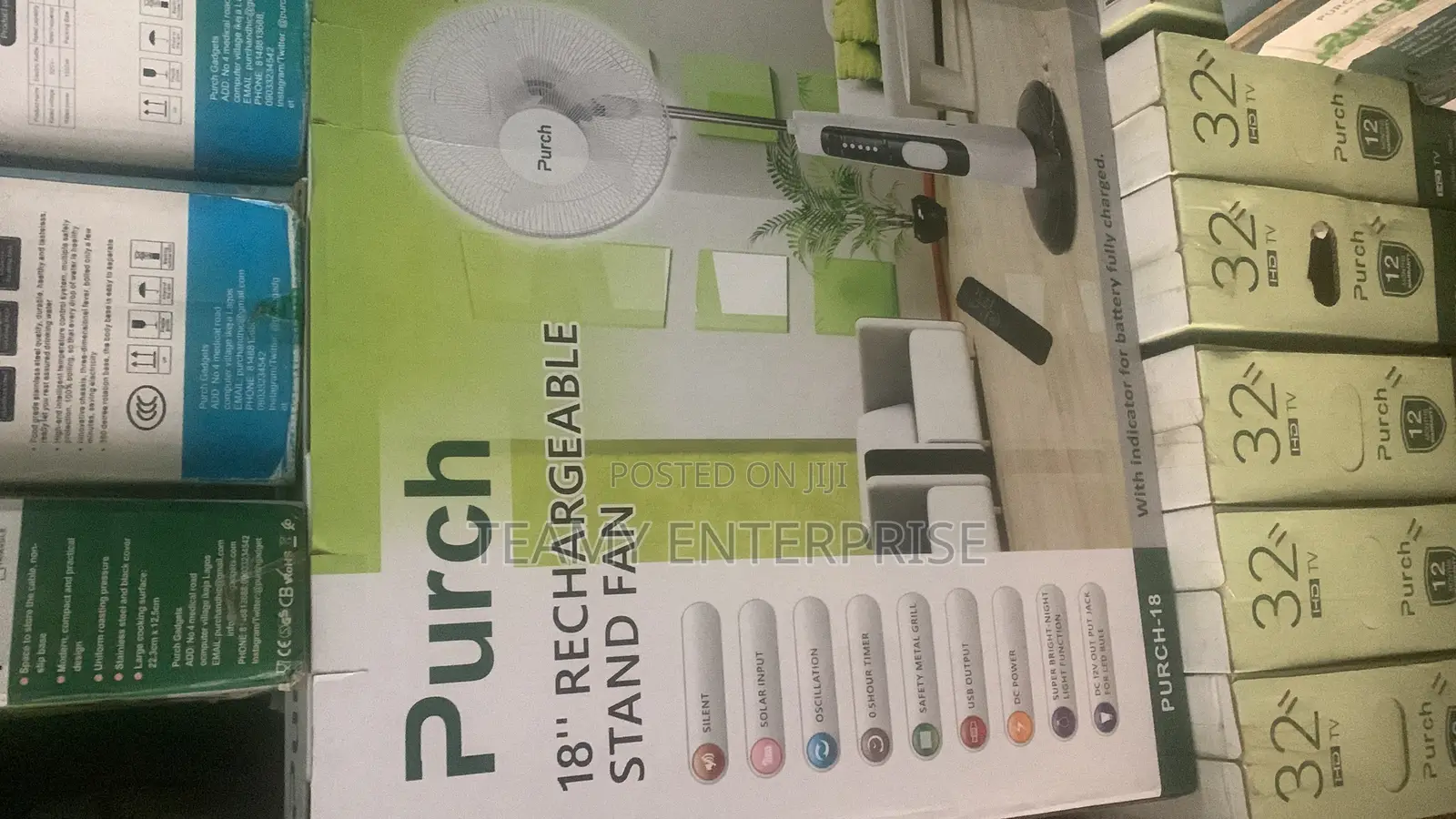 Purch 18" Rechargeable Standing Fan 18 Inches
