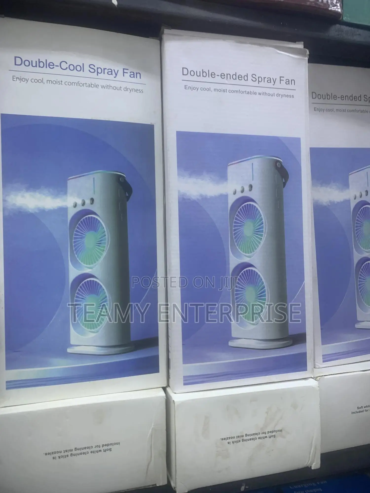 Double Ended Cooler Fan - Two Head Air Conditioner Mist Fan