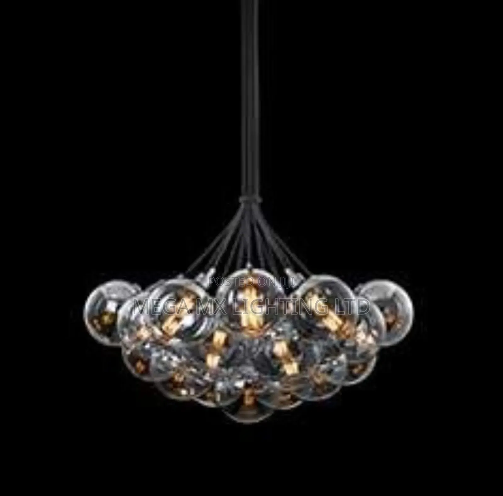 Black Glass Ball Clusters Chandelier