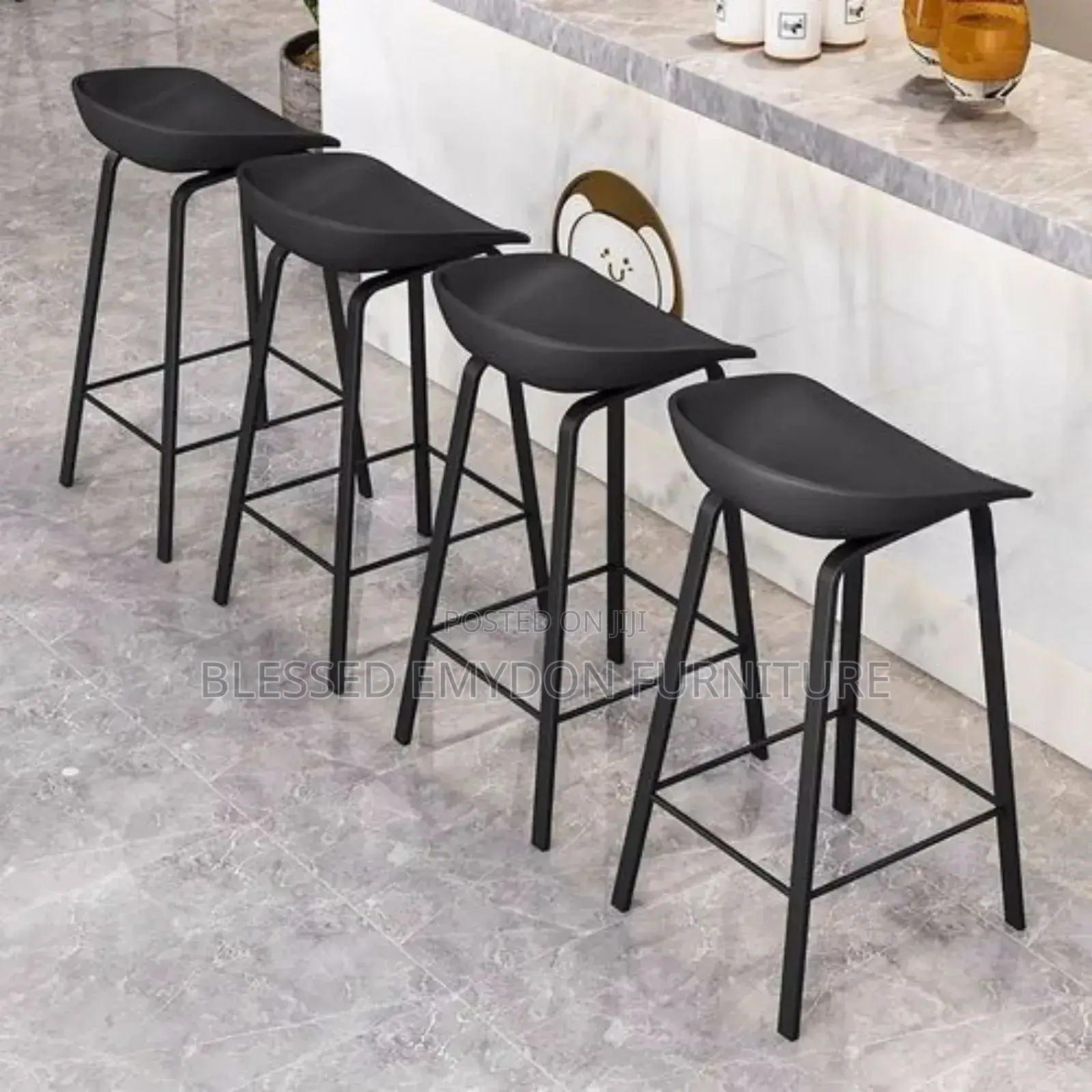 Wood Nordic High Kitchen Island Design Bar Stools- Set of 4