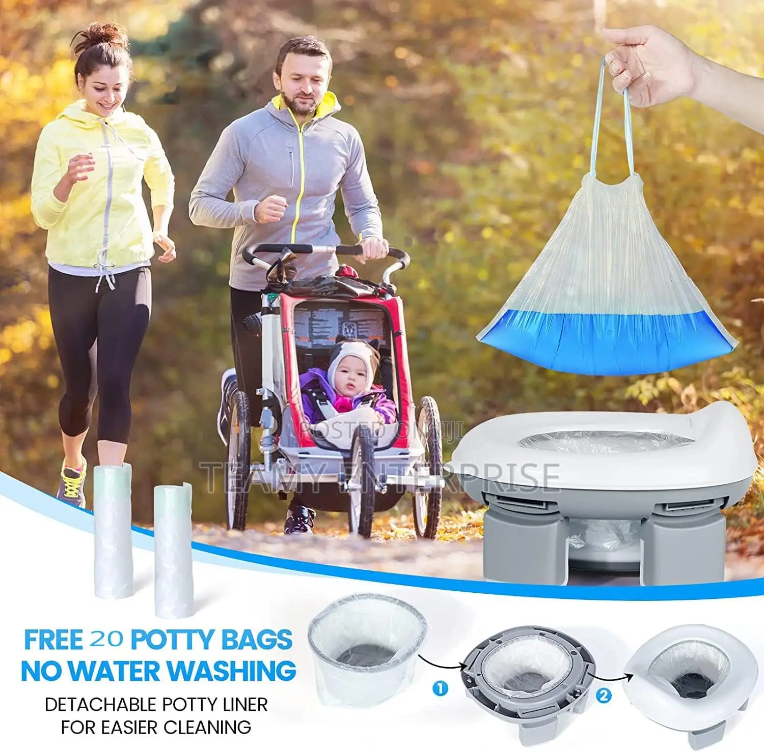 Adjustable Kids Potty - Foldable Children Outdoor Toilet