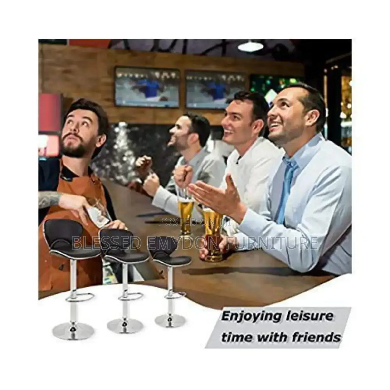 Love Shaped Swivel 360° Adjustable Bar Stool(Set of 2)
