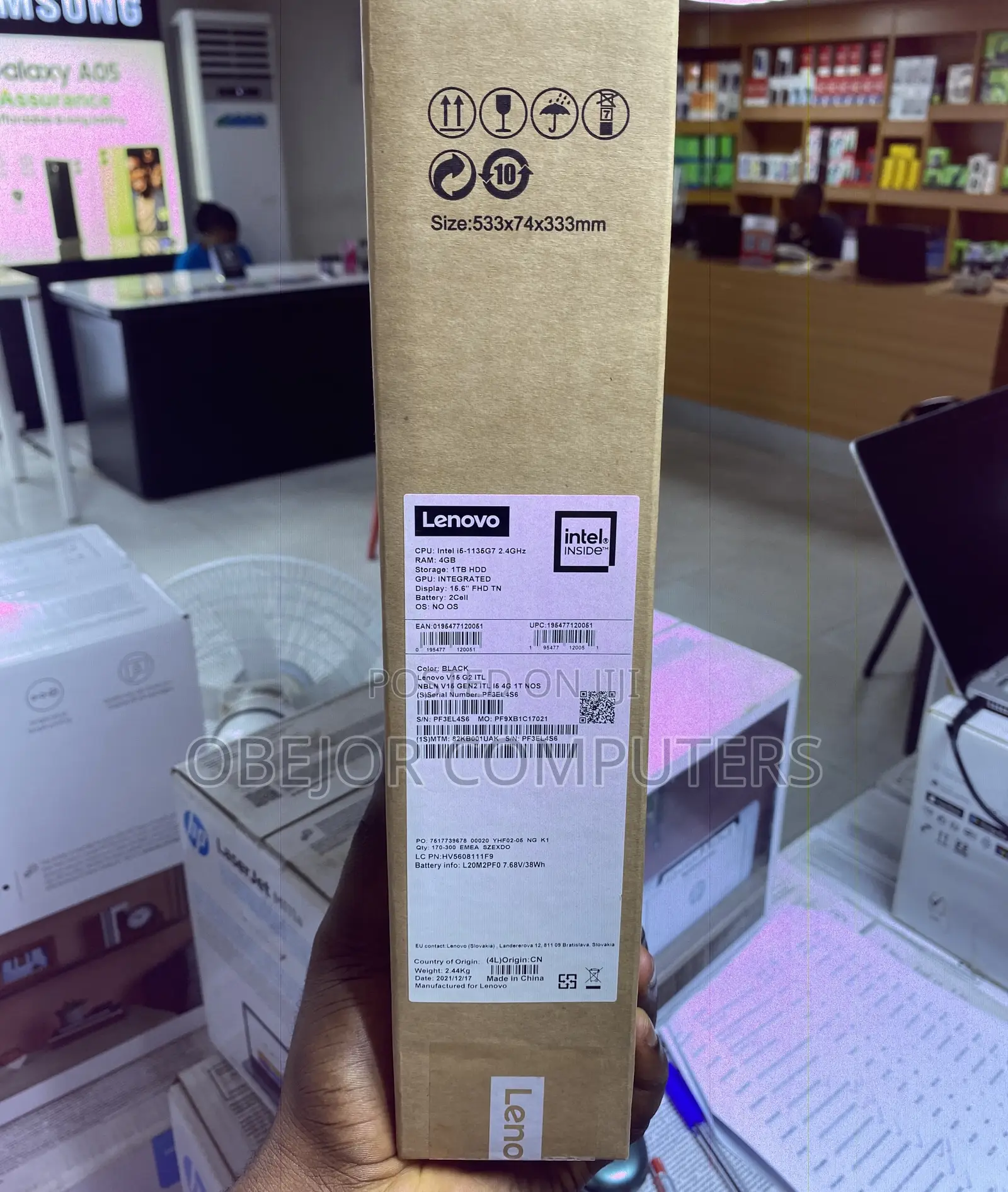 New Laptop Lenovo V15 4GB Intel Core I5 HDD 1T