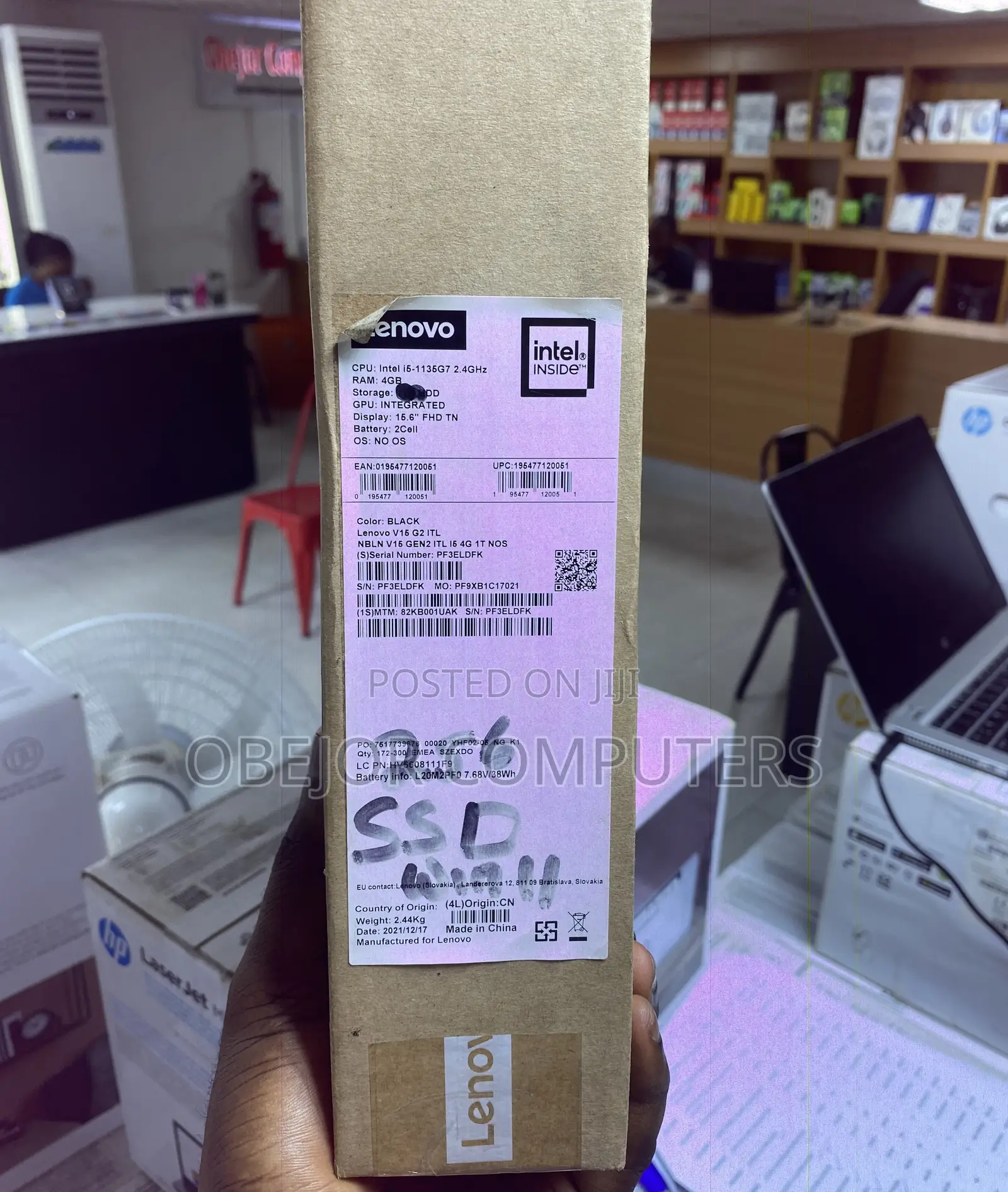 New Laptop Lenovo V15 4GB Intel Core I5 SSD 256GB