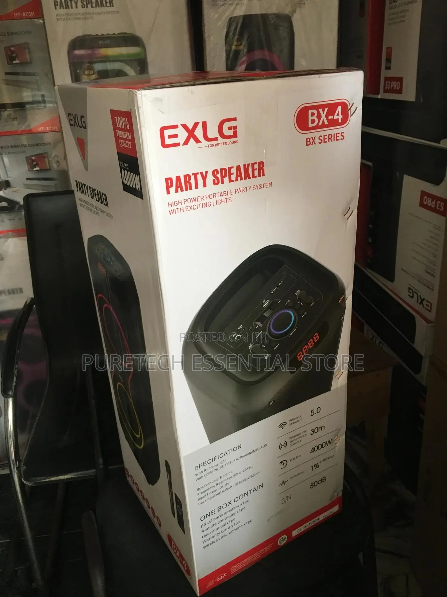 New Exlg 4000w Party Speaker With Wireless Microphone 