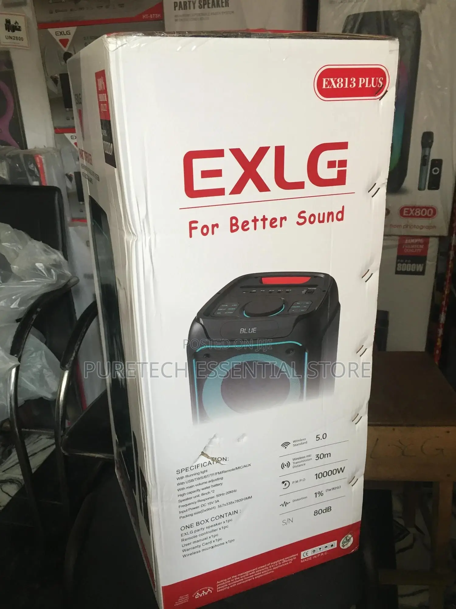 Original Exlg 10000w Party Speaker With Wireless Microphone