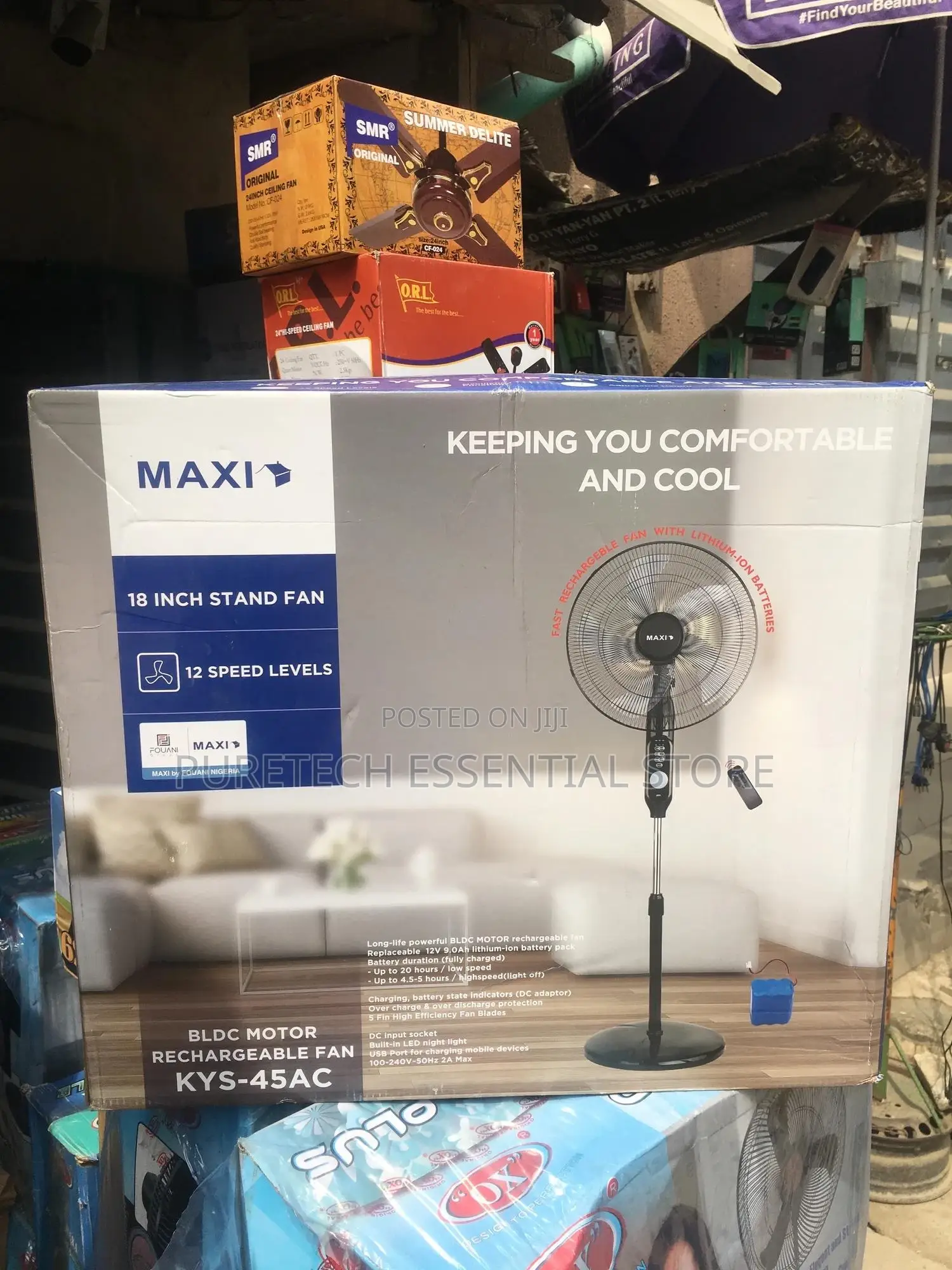 New Maxi Rechargeable 18inches Standing Fan