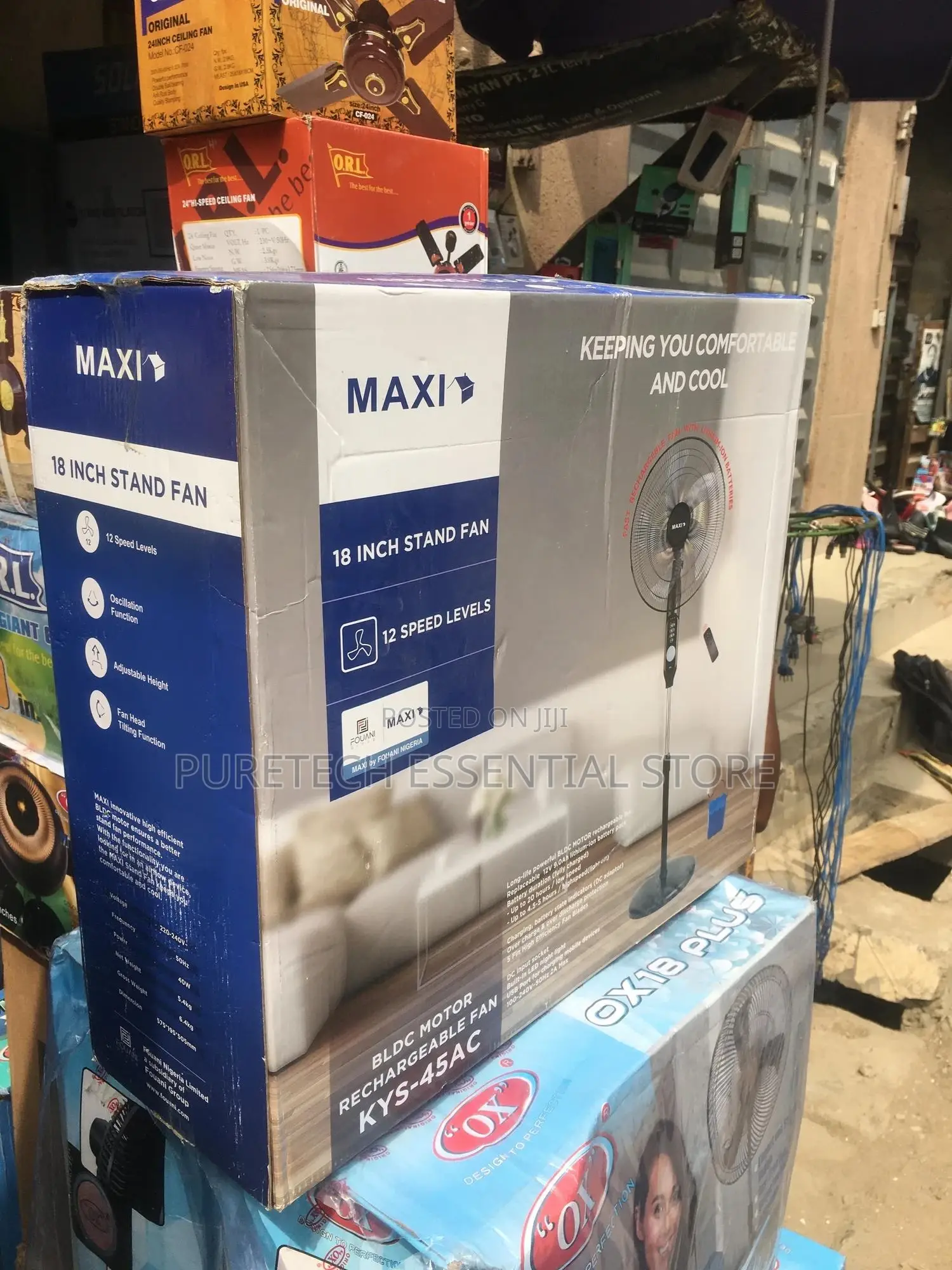 New Maxi Rechargeable 18inches Standing Fan