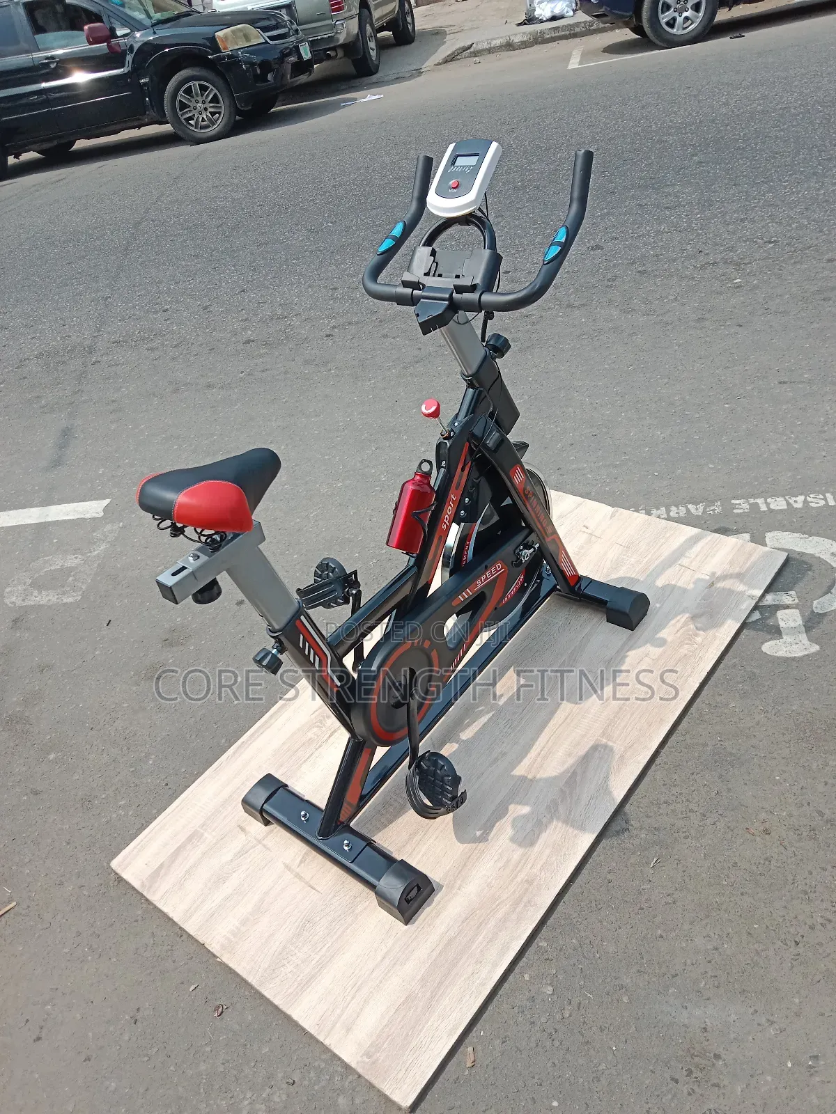 Spinning Exercise Bicycle With Display Meter , iPad and Phone Holder