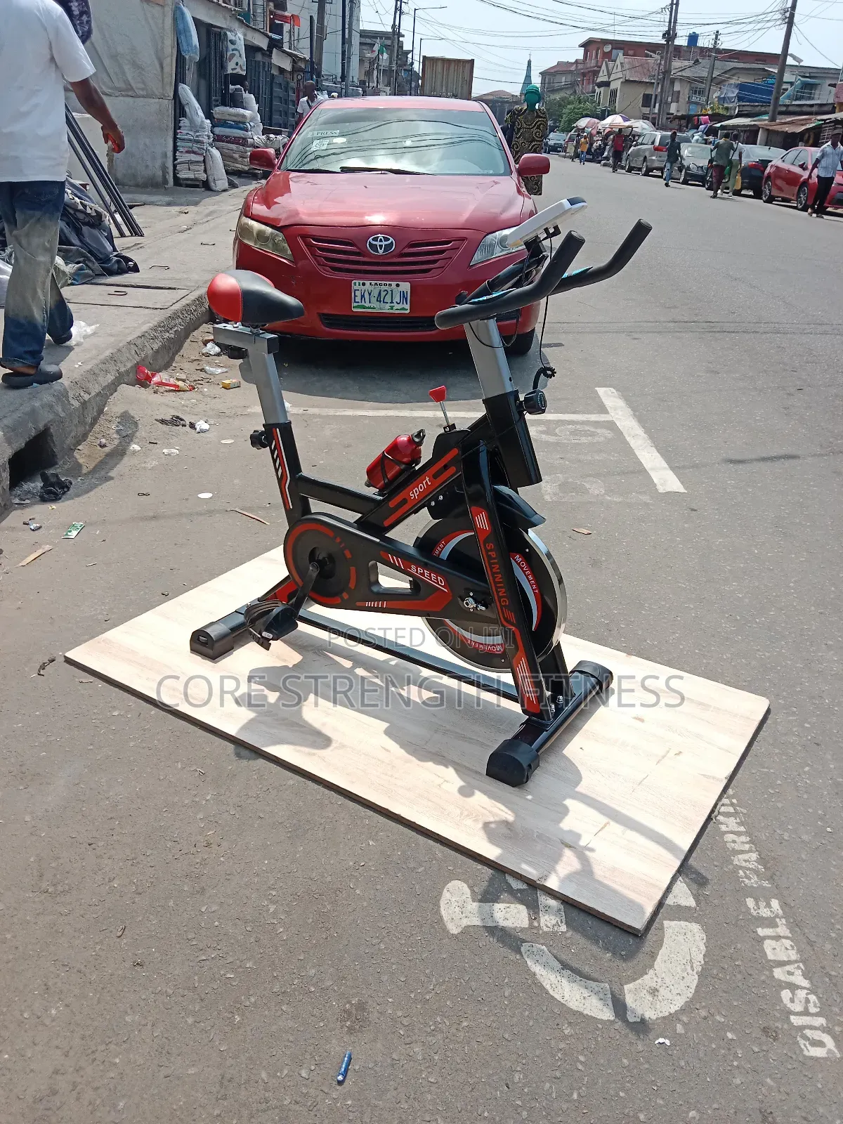 Spinning Exercise Bicycle With Display Meter , iPad and Phone Holder