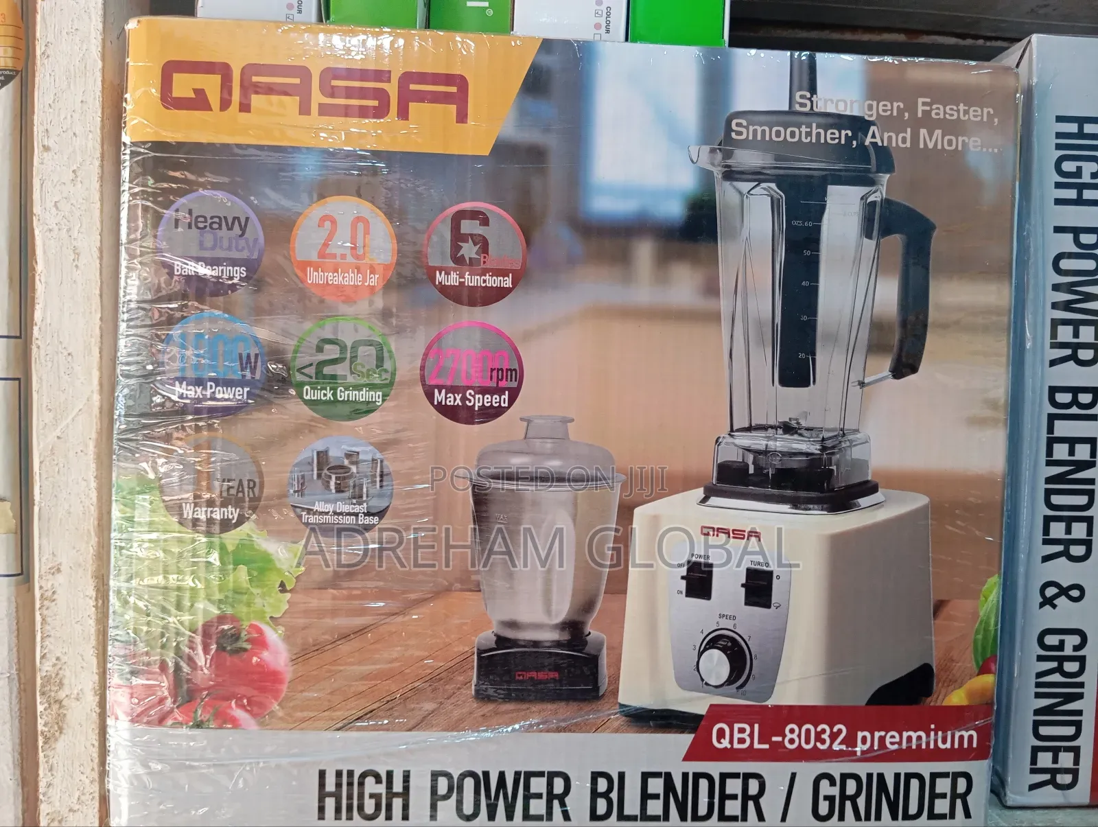 Qasa Heavy Duty Power Blender and Grinder QBL- 8032 Premium