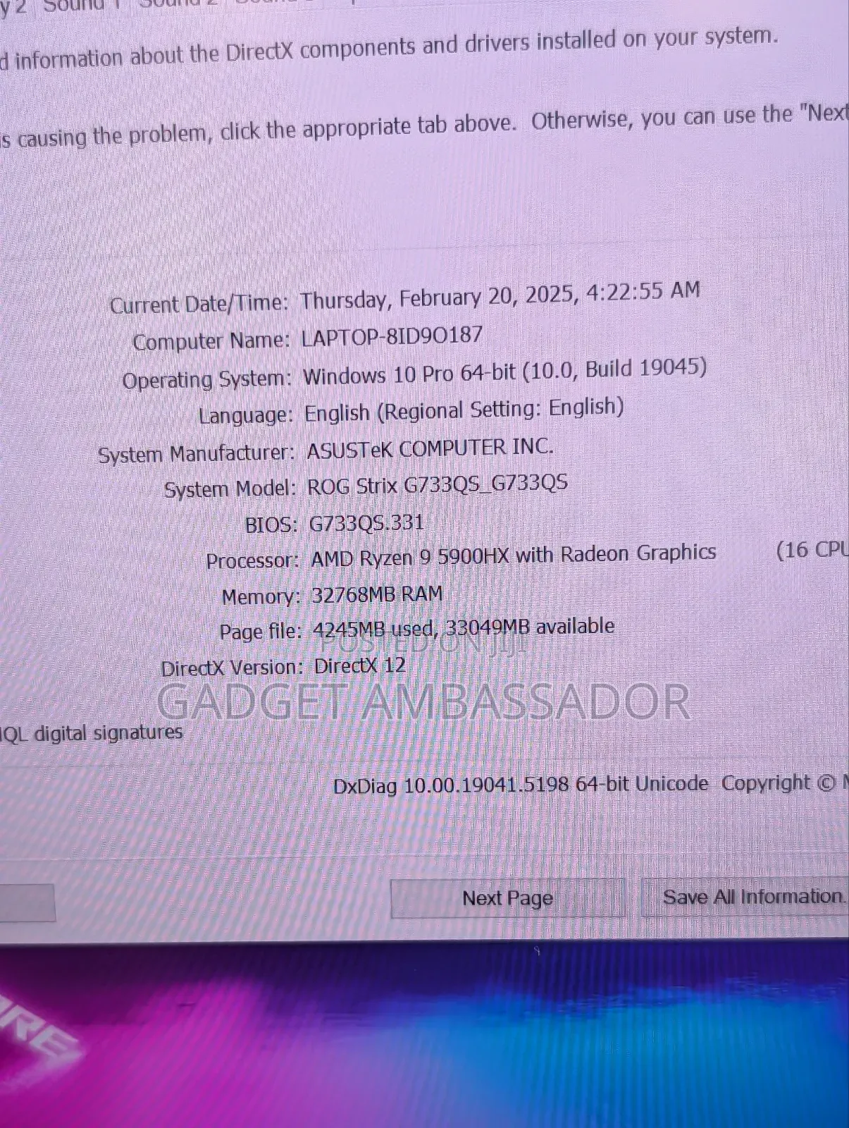 Laptop Asus ROG Strix SCAR Edition 32GB AMD Ryzen 9 SSD 1T