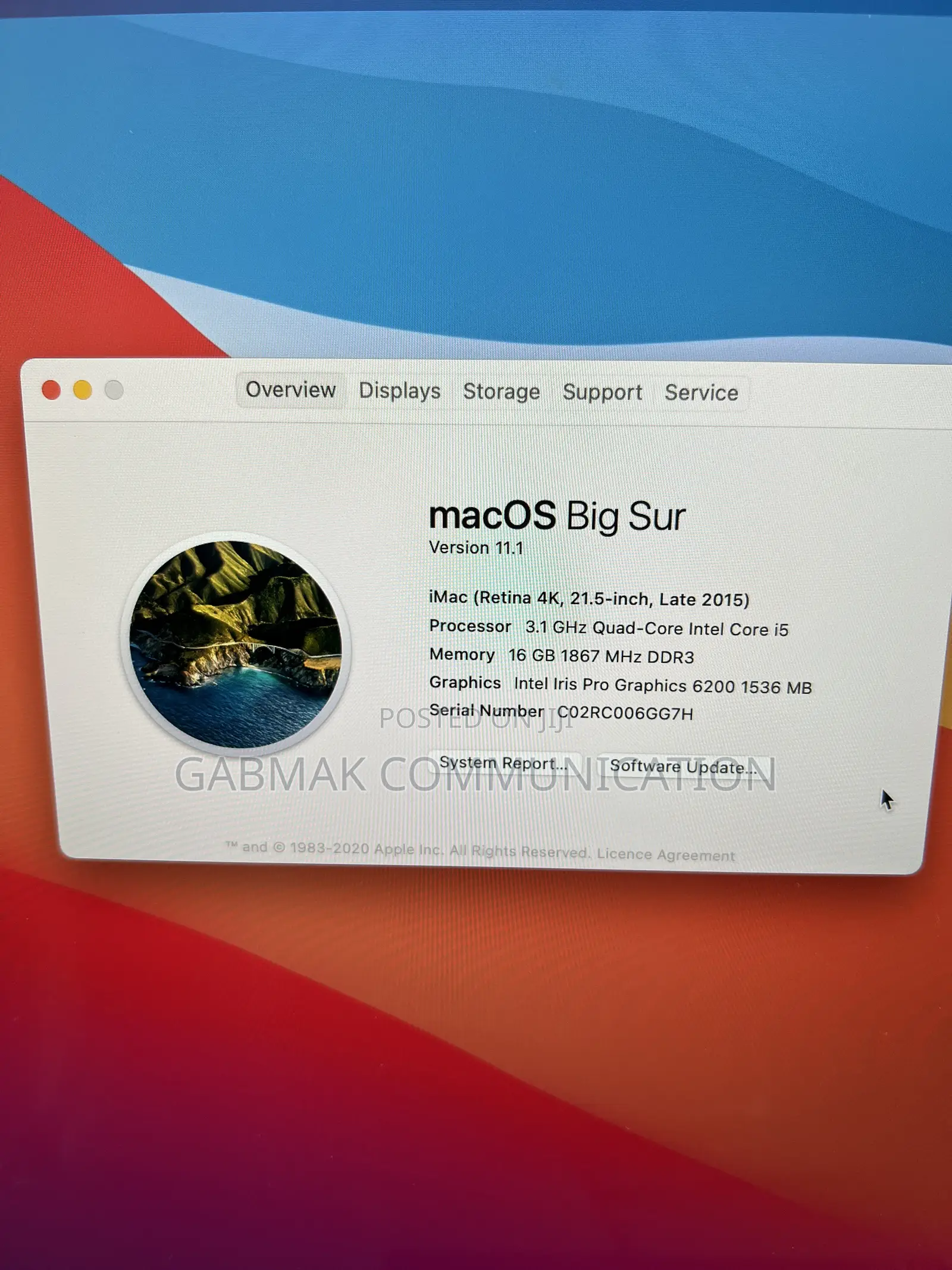 Desktop Computer Apple iMac 16GB Intel Core I5 HDD 1T