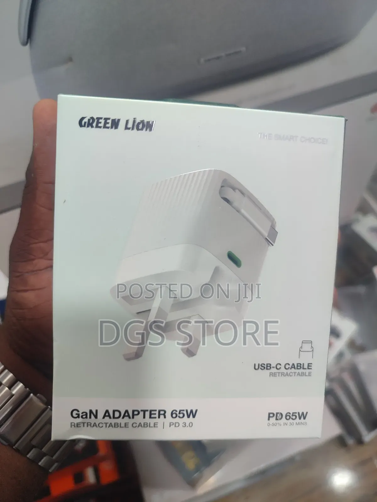 Green Lion GAN Adapter 65w PD 3.0 Retractable Cable