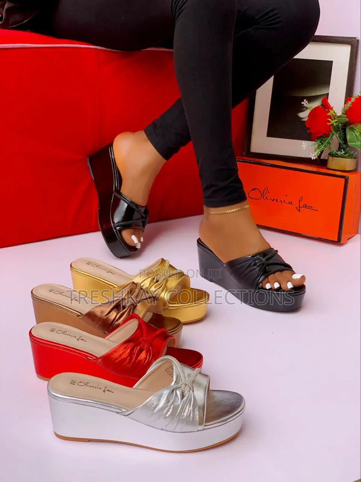 Lovely Et Comfy Ladies Wedge Slippers 