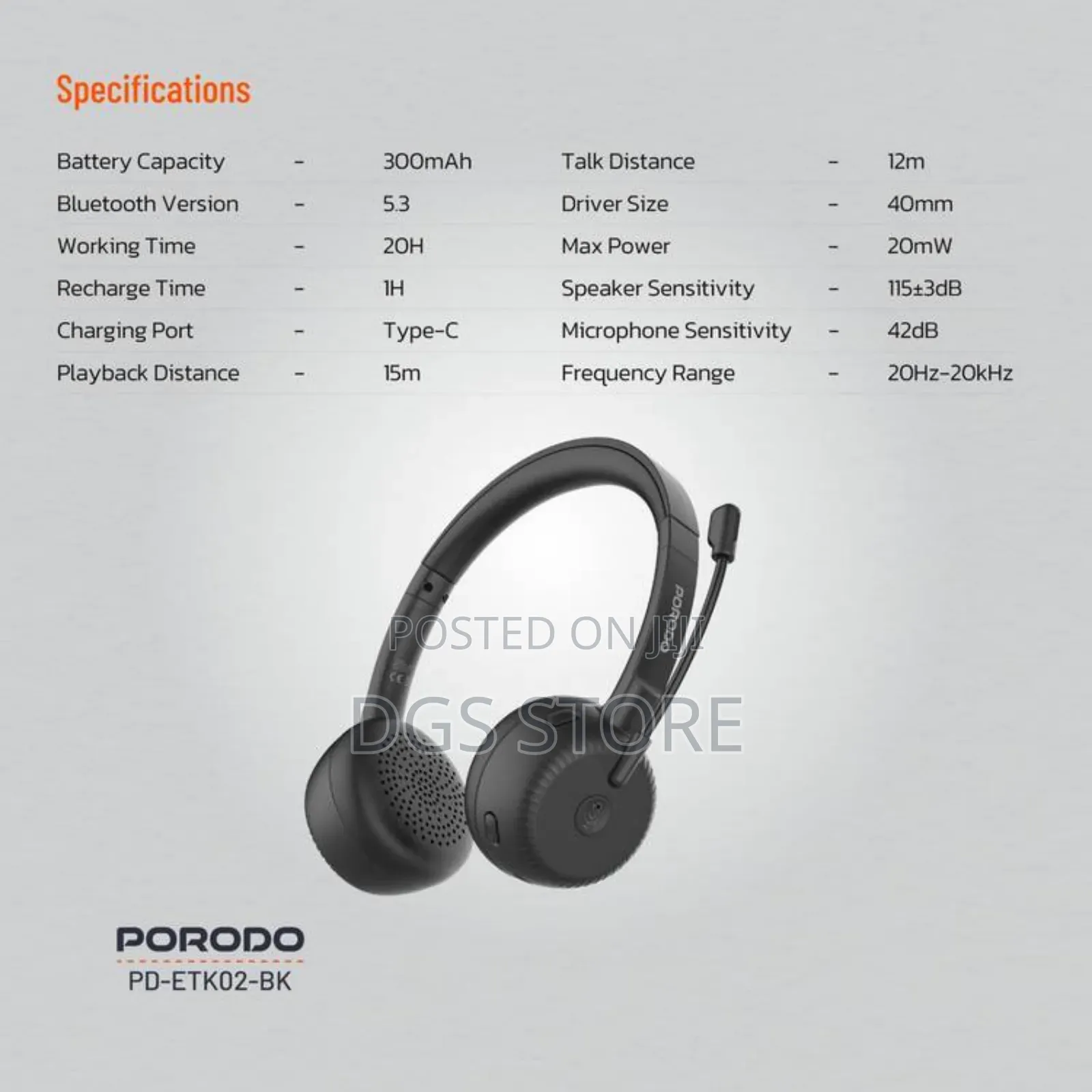 Porodo Office Wireless Headphone