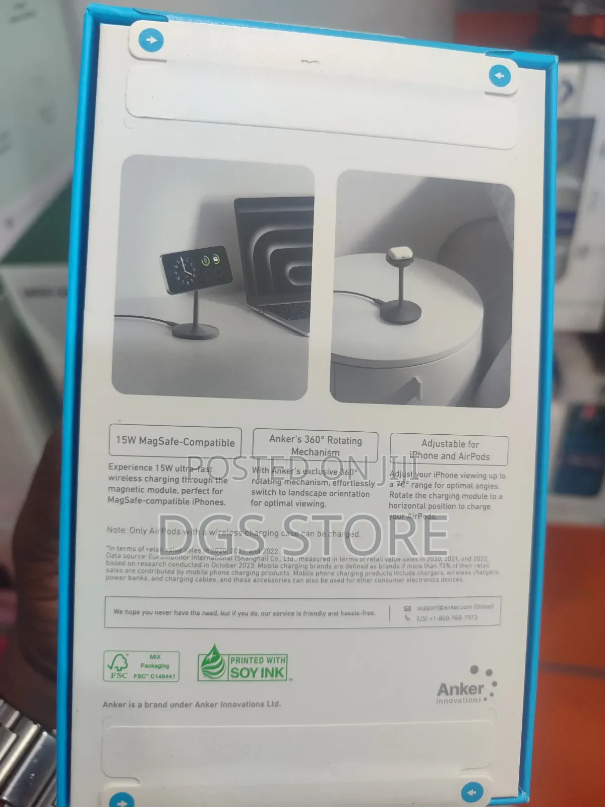 Anker Maggo Wireless Charger Stand With USB C Cable