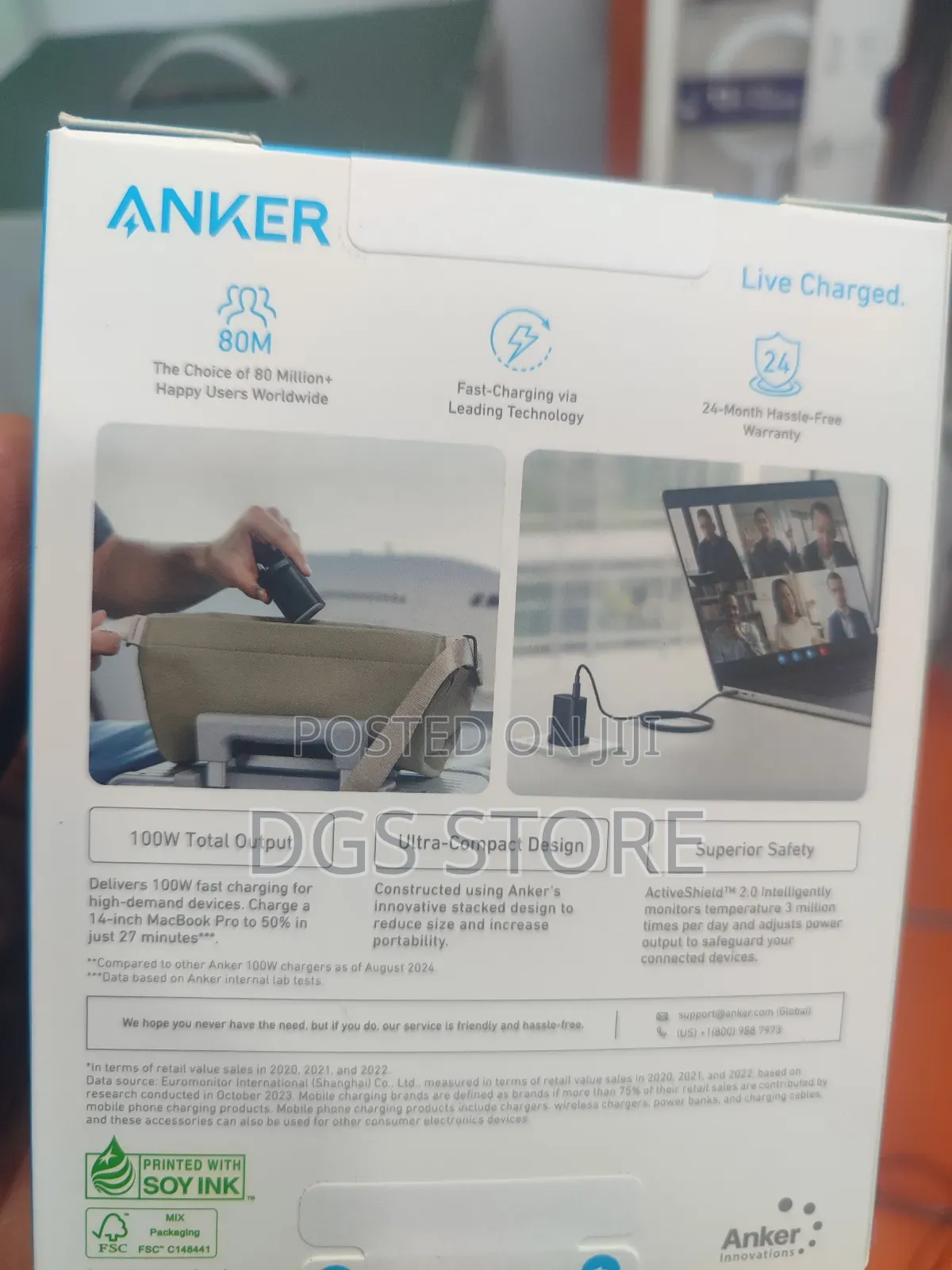 Anker Ultra Fast Charging Smallest 100w Charger With Cable